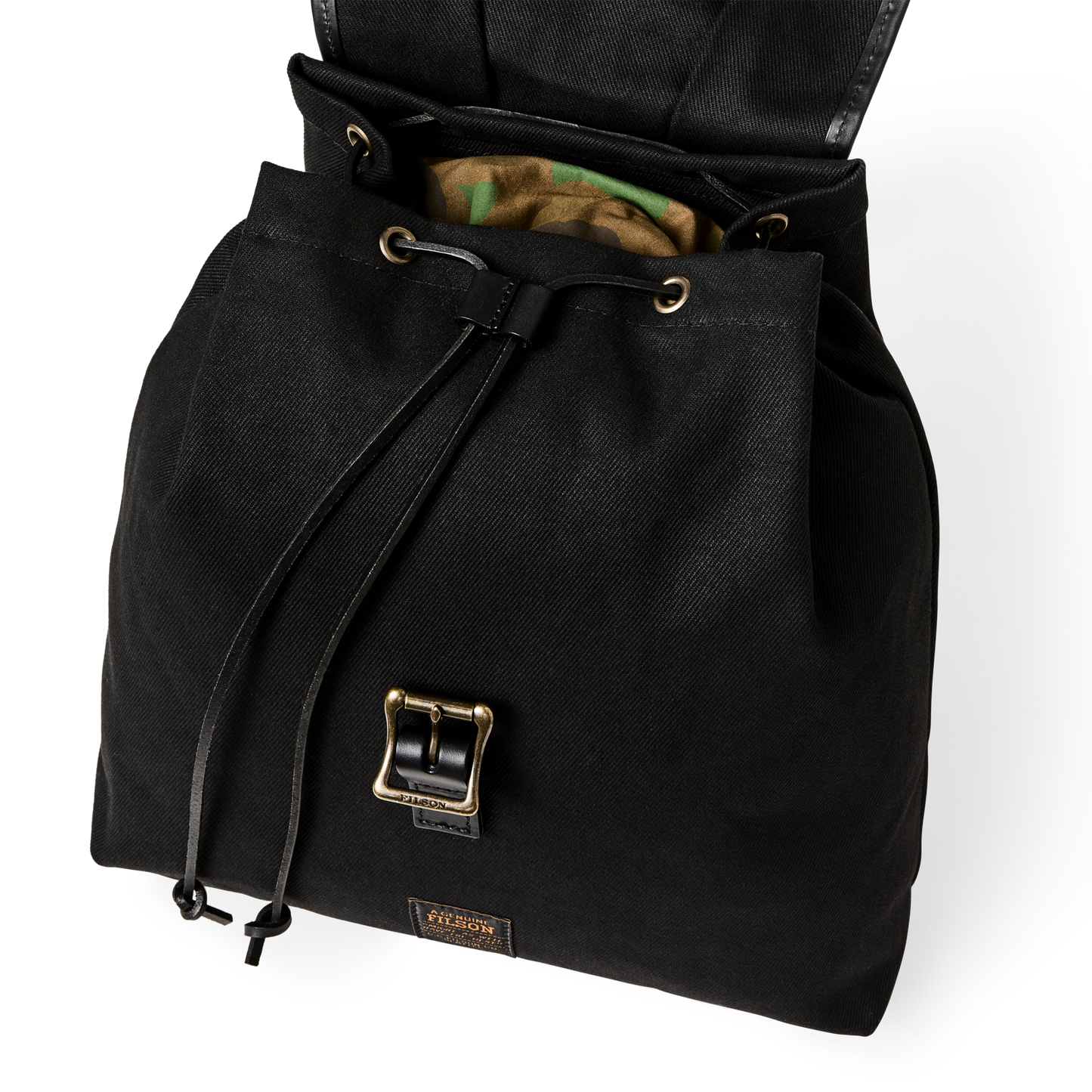 Alternate view of the Filson Rugged Twill Drawstring Backpack - Black