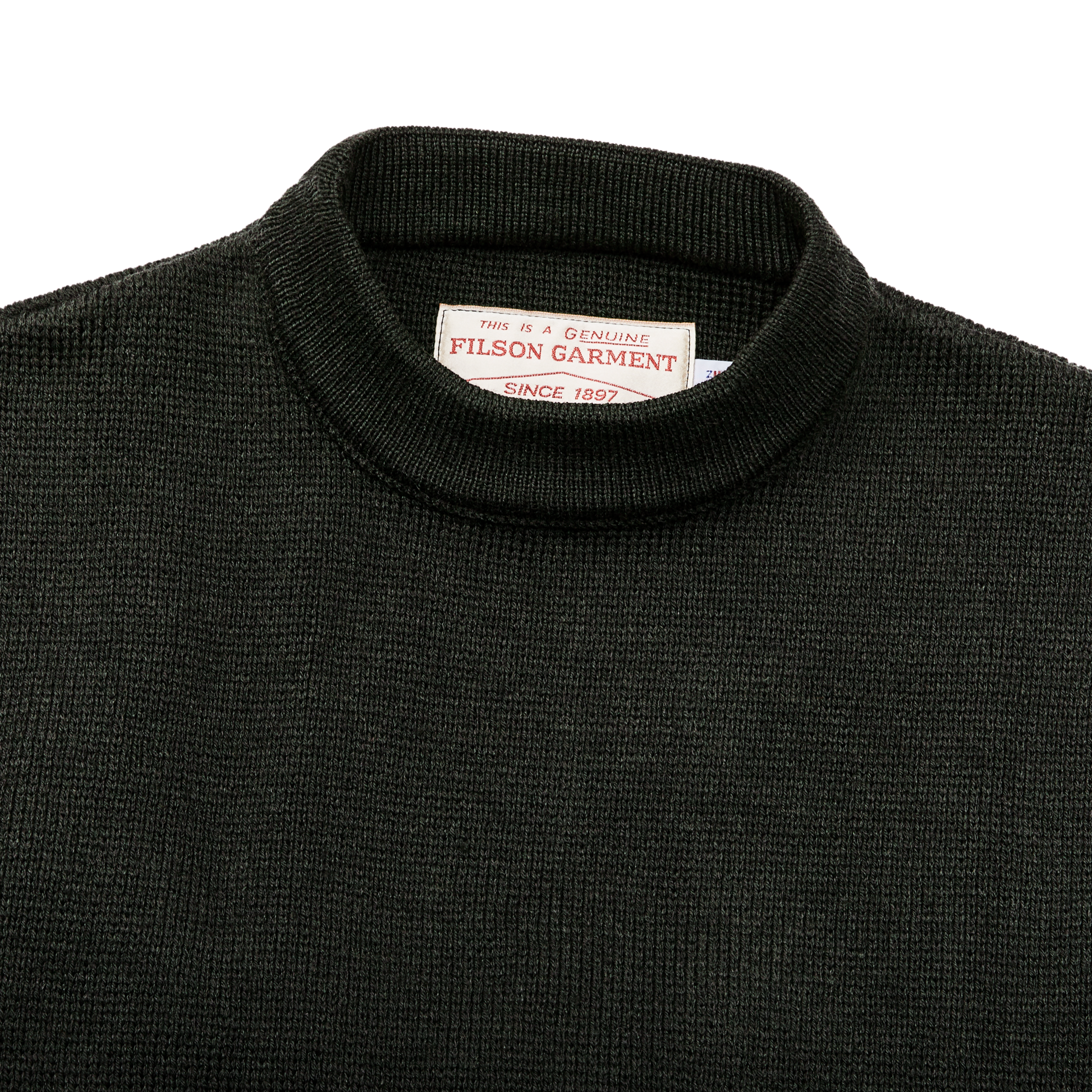 Alternate view of the Filson Crewneck Guide Sweater - Dark Timber