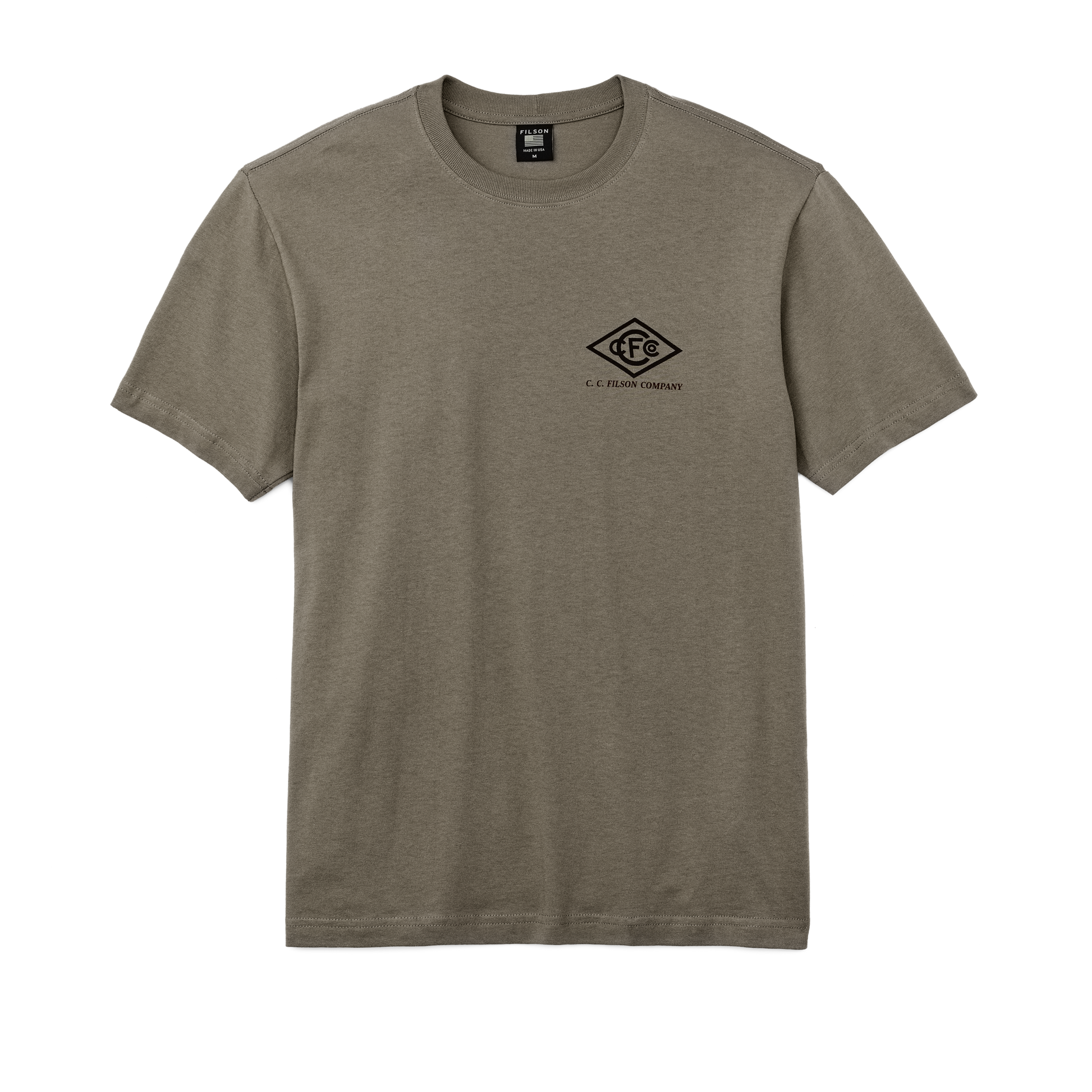 Front-facing image of the Filson Pioneer Graphic T-shirt - Morel / Chain Link