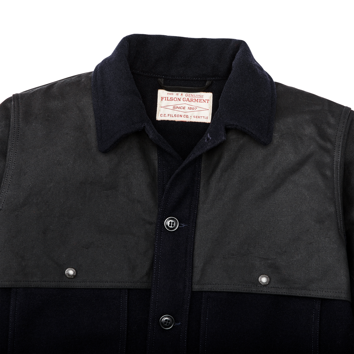 Alternate view of the Filson Mackinaw Wool Double Coat  - Dark Navy