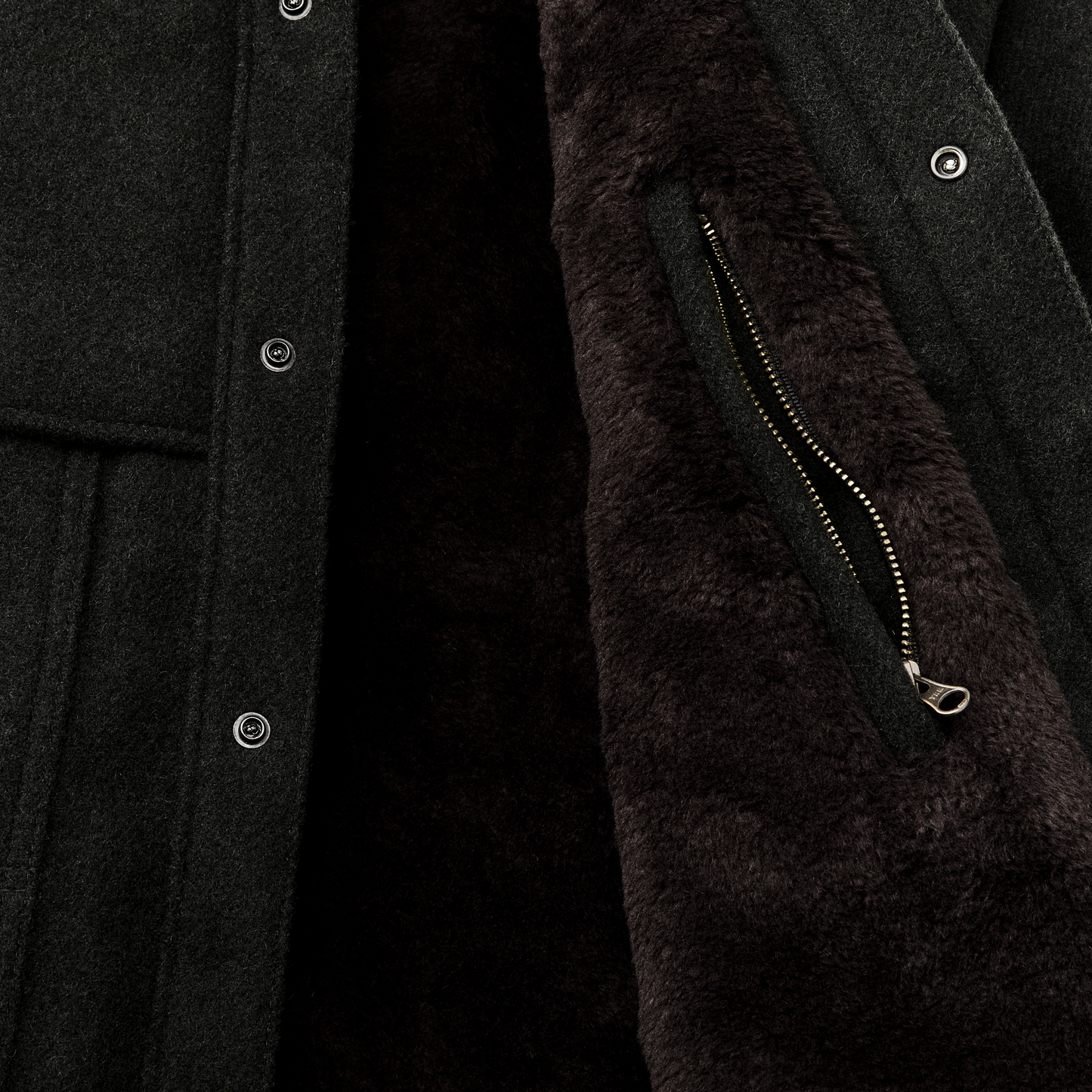 Alternate view of the Filson Lined Mackinaw Wool Cape Coat - Peat Black