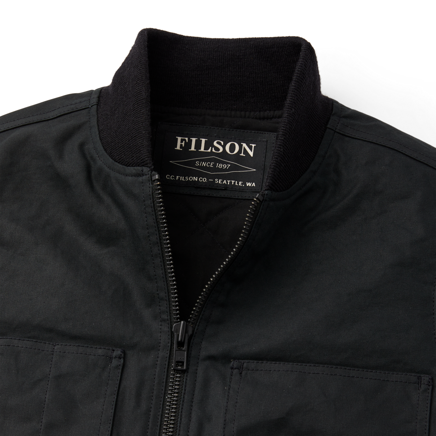 Alternate view of the Filson Tin Cloth Insulated Work Vest - Black