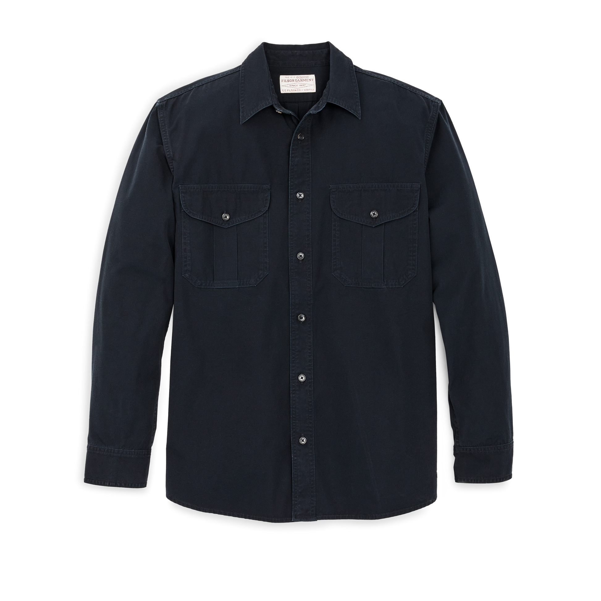 Front-facing image of the Filson Safari Cloth Guide Shirt - Anthracite