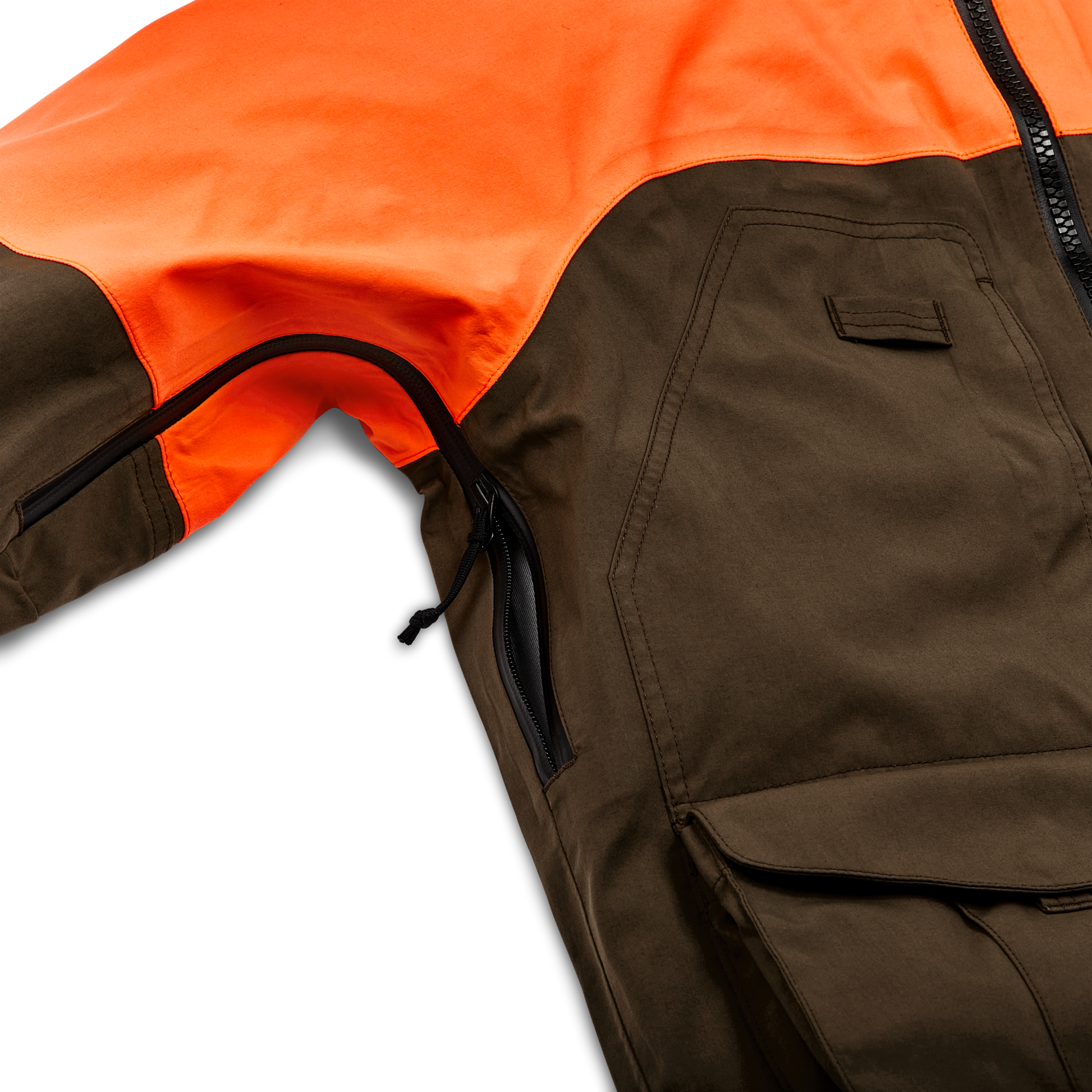 Alternate view of the Filson 3-layer Field Jacket - Dark Tan / Blaze Orange