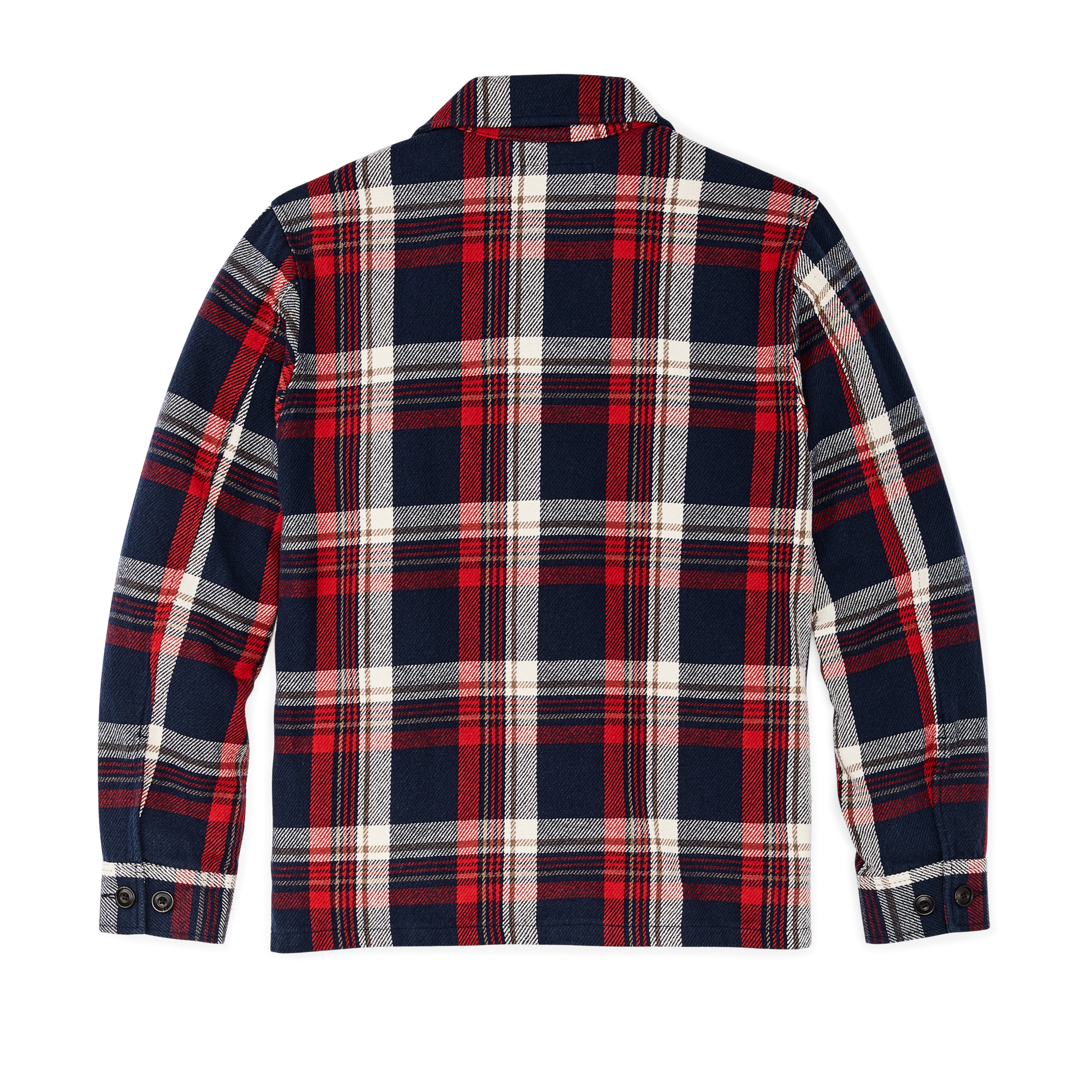 Alternate view of the Filson Deer Island Ranch Coat - Navy Red Multi Plaid