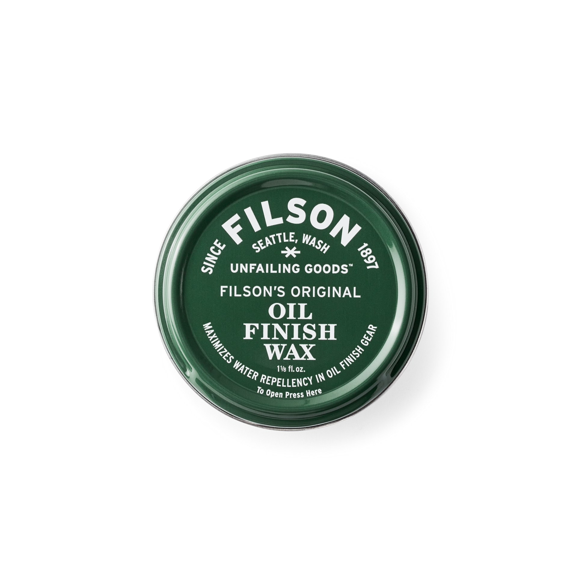 Front-facing image of the Filson Oil Finish Wax - No Color