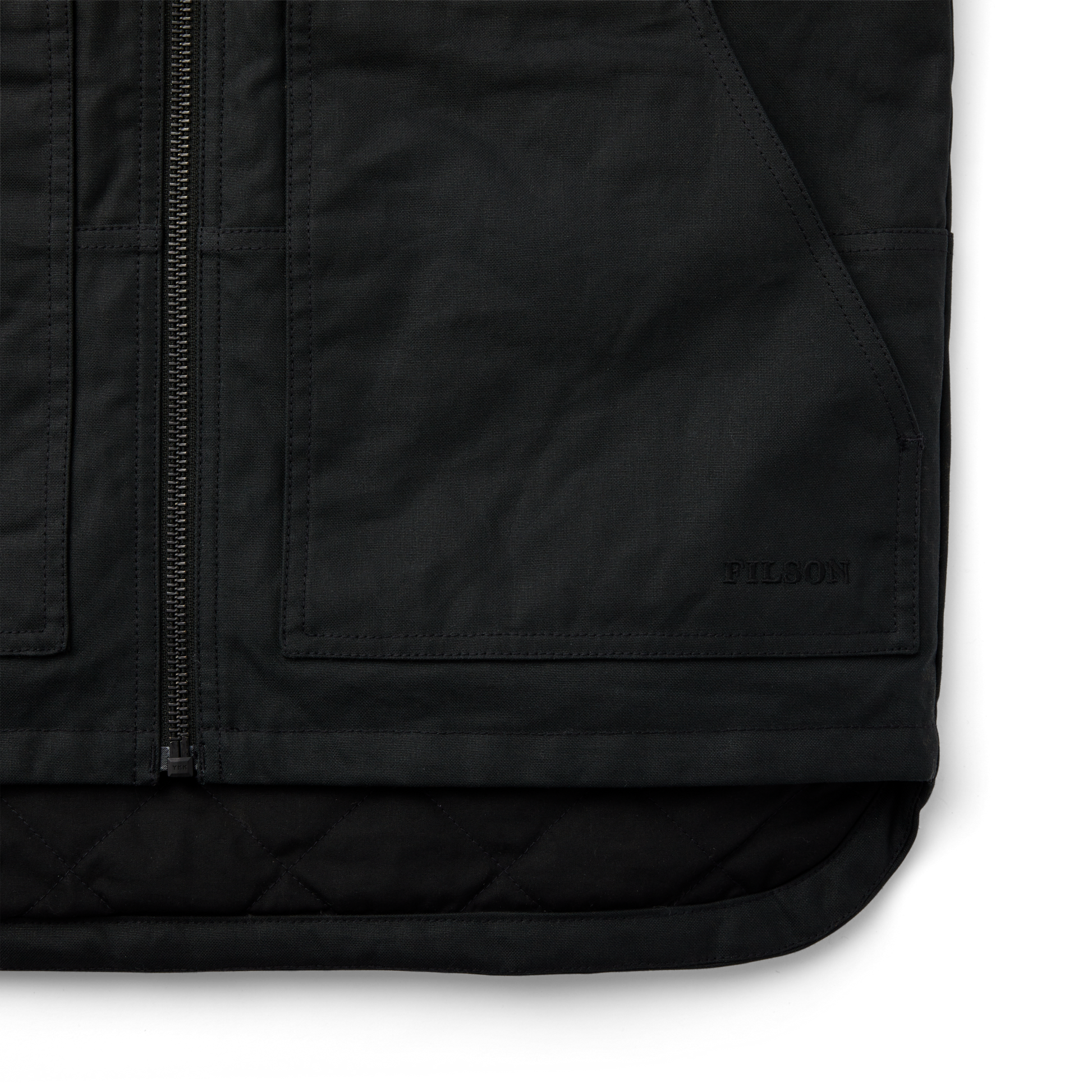 Alternate view of the Filson Tin Cloth Insulated Work Vest - Black