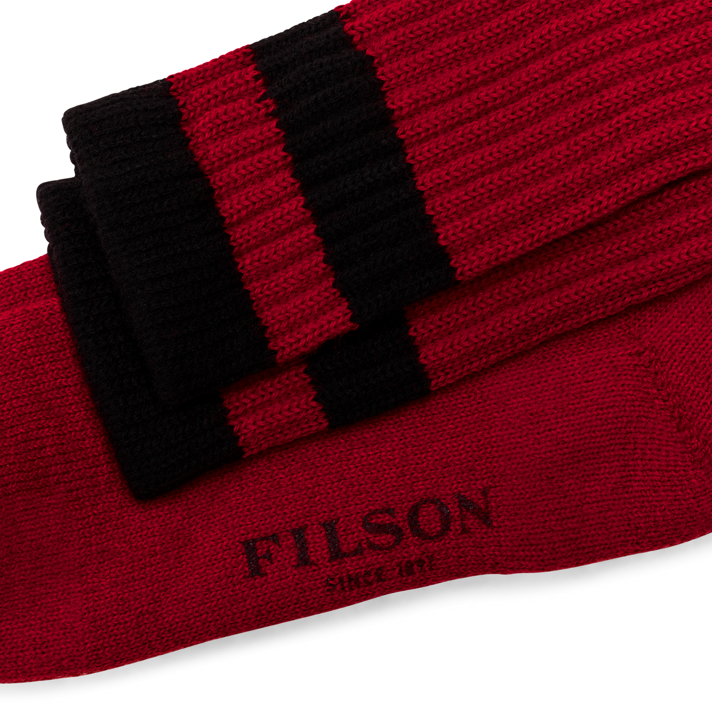 Alternate view of the Filson 1970s Logger Thermal Socks - Scarlet