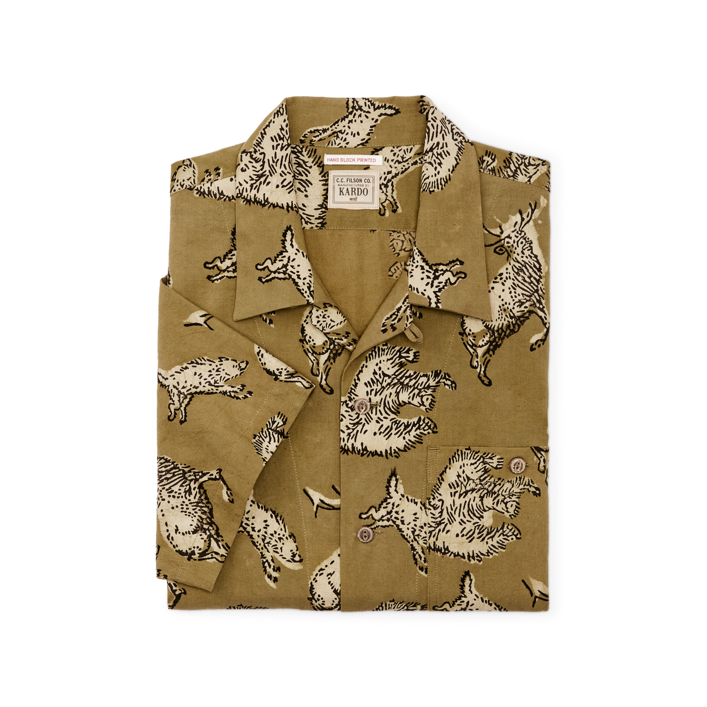 Alternate view of the Filson Handprinted Camp Shirt - Wildlife Print