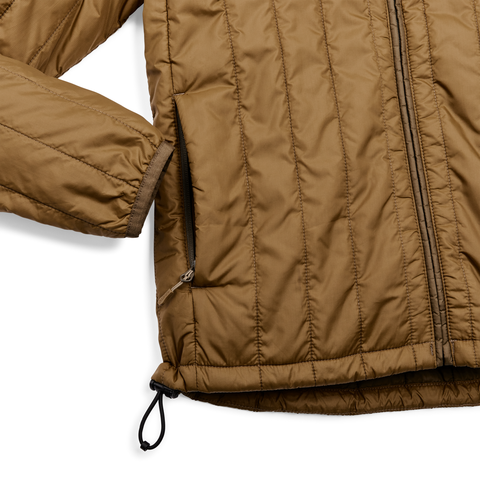 Alternate view of the Filson Ultralight Hooded Jacket - Gold Ochre / Beech