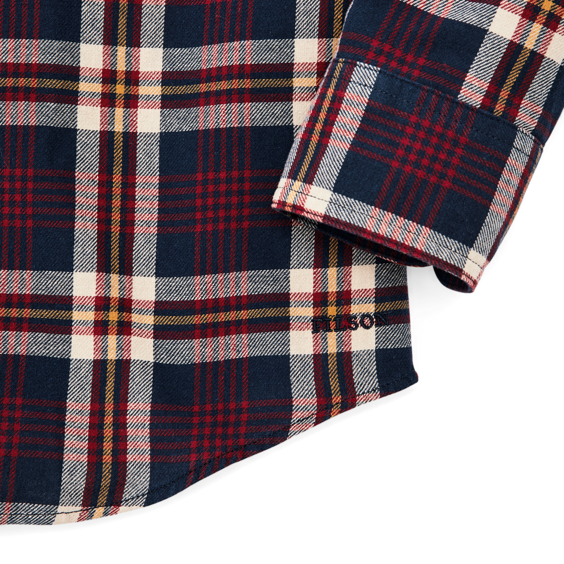 Alternate view of the Filson Lightweight Alaskan Guide Shirt - Navy / Red / White Plaid