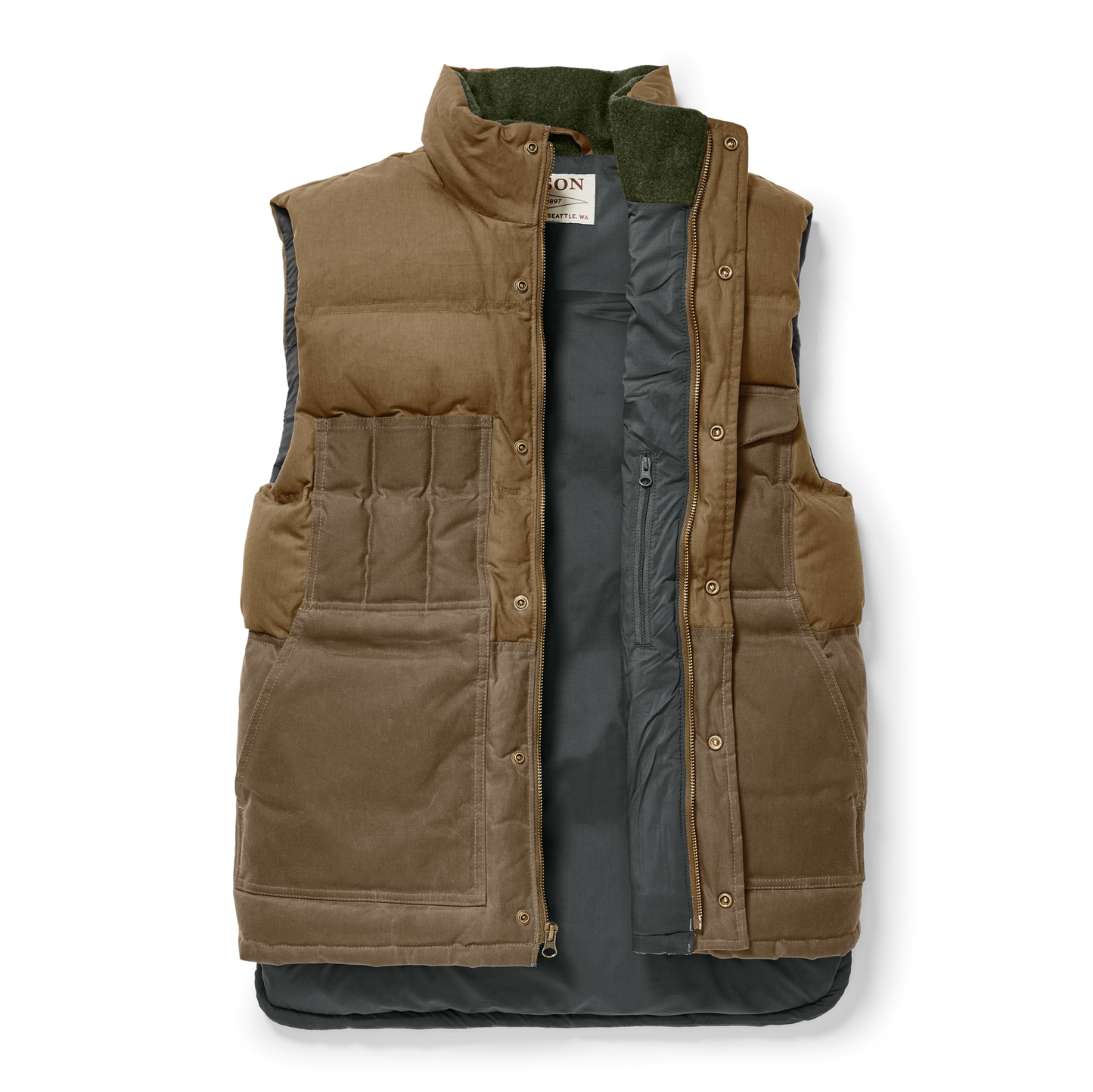 Alternate view of the Filson Down Cruiser Vest - Dark Tan