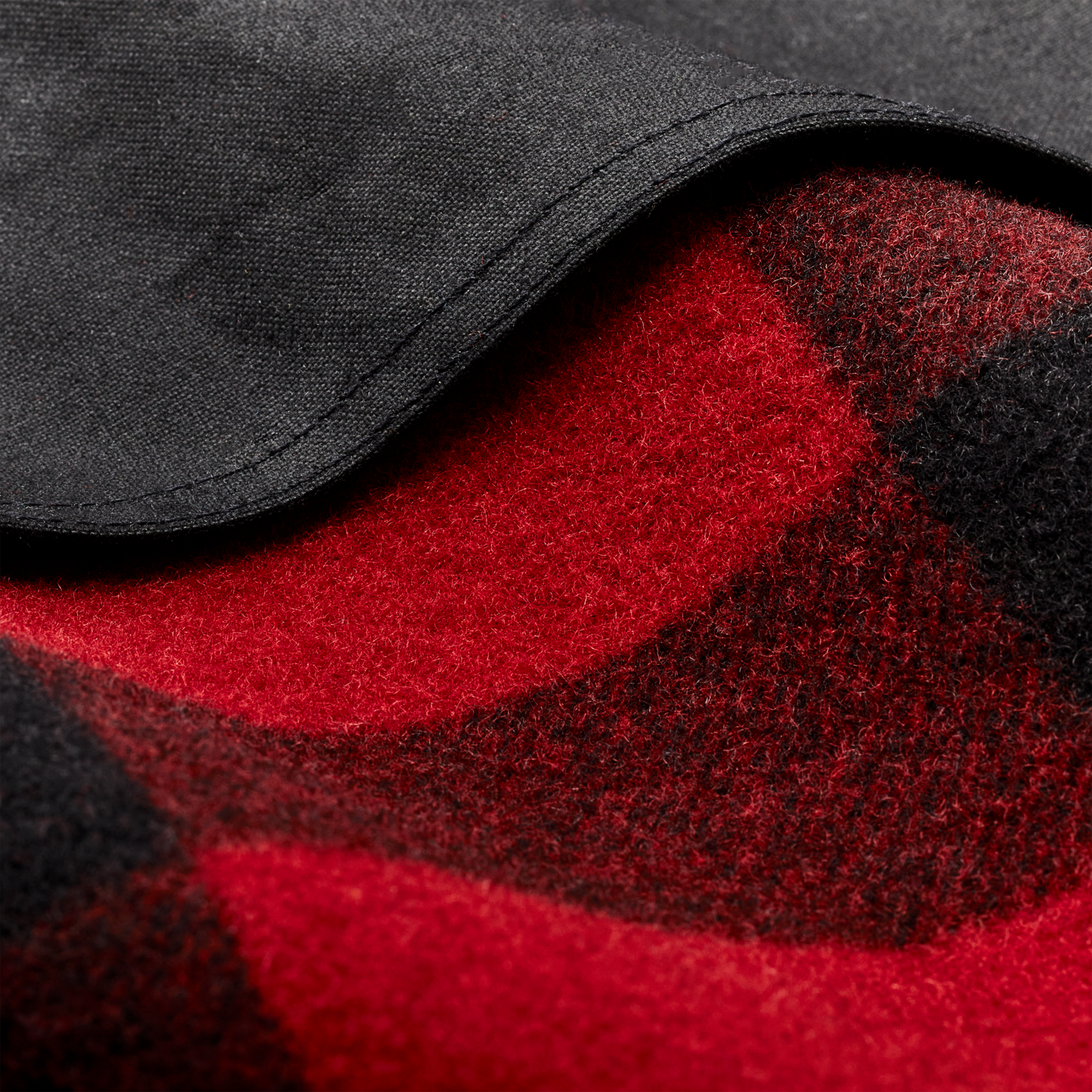 Alternate view of the Filson Mackinaw Wool Double Coat  - Red Black Classic Plaid