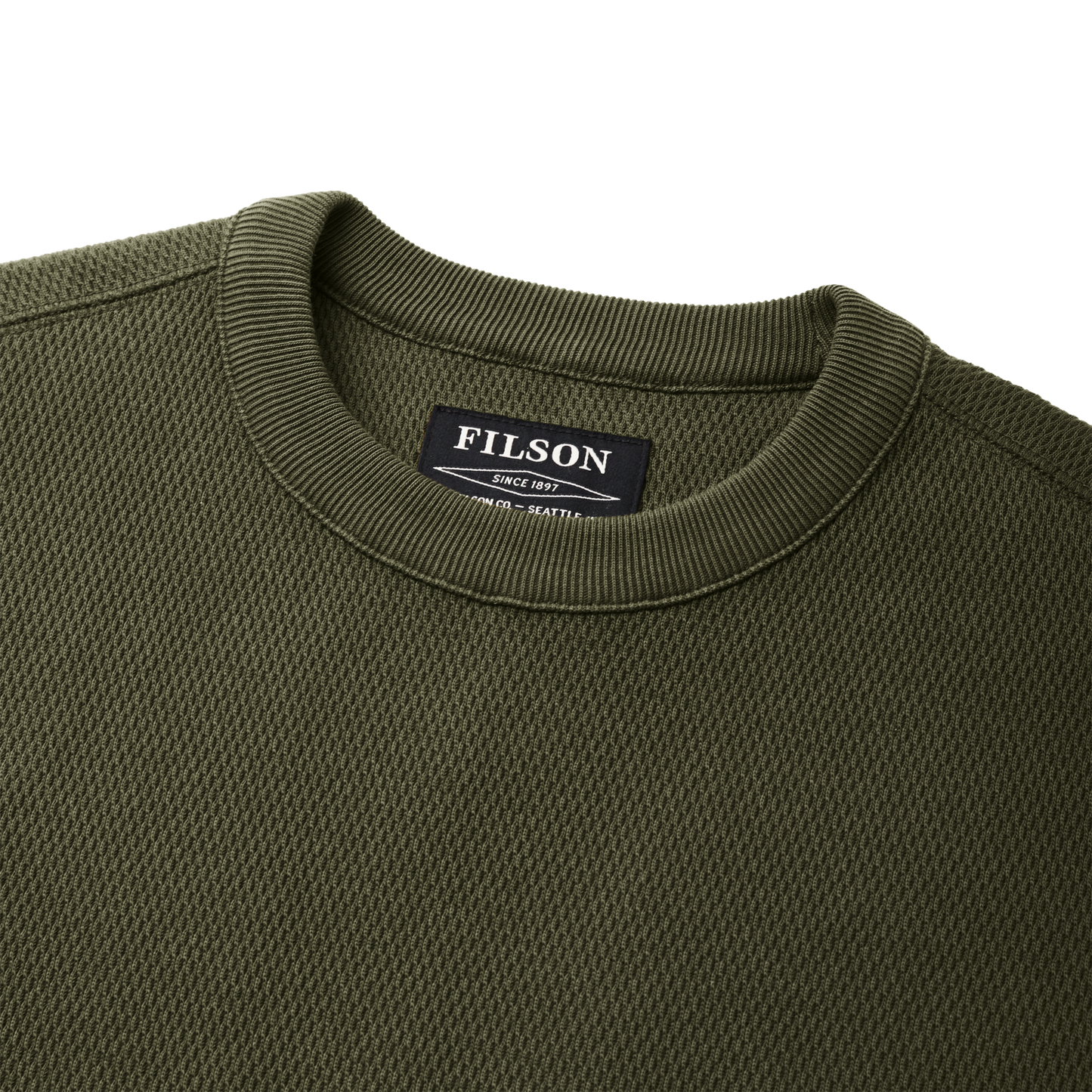 Alternate view of the Filson Waffle Knit Thermal Crewneck - Mossy Rock