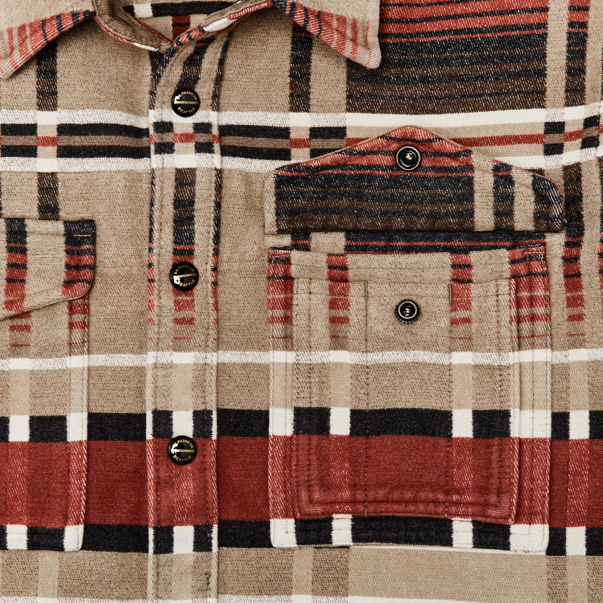 Alternate view of the Filson Beartooth Jac-shirt - Bloodstone / Tan Ombre