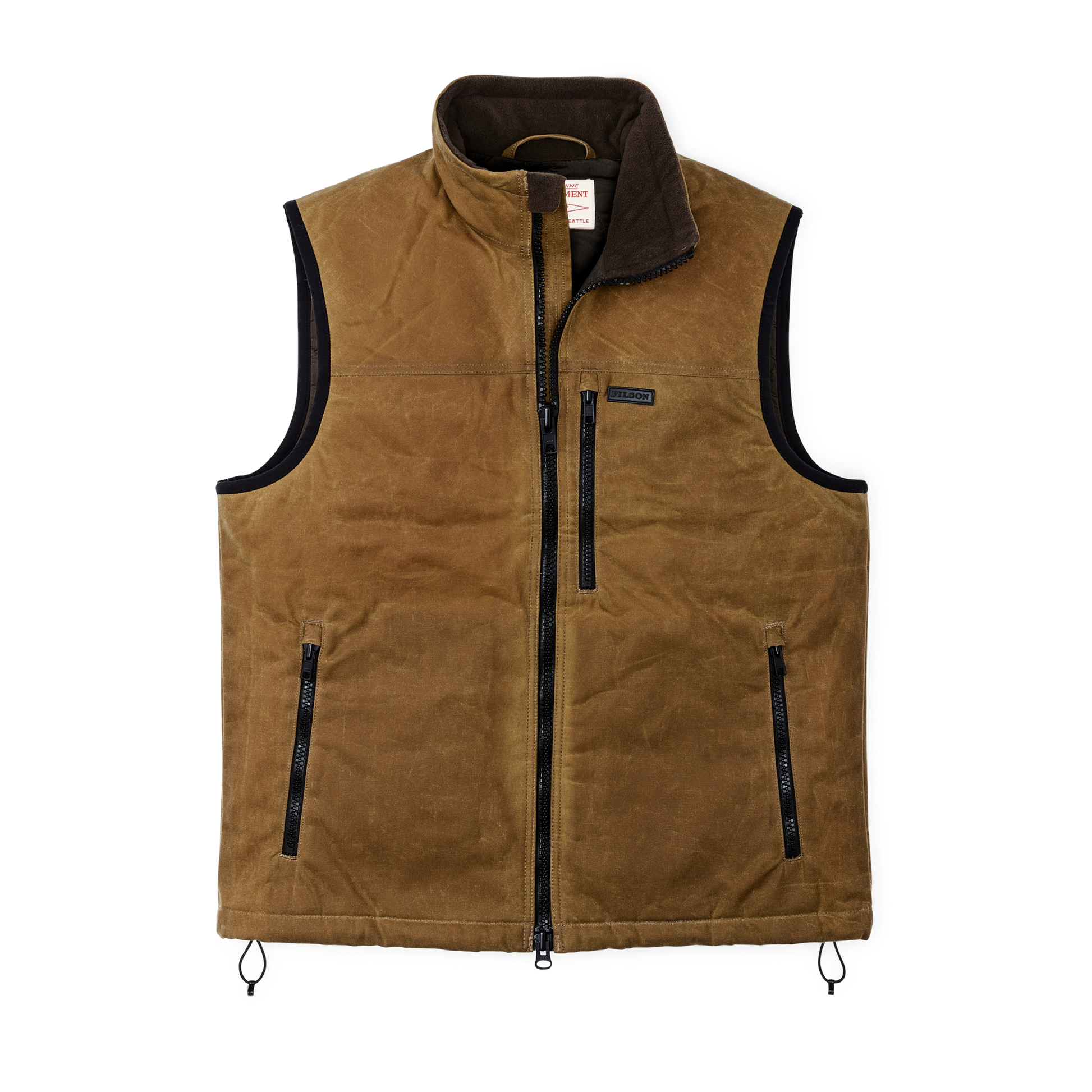 Front-facing image of the Filson Tin Cloth Primaloft¬Æ Vest - Dark Tan 2