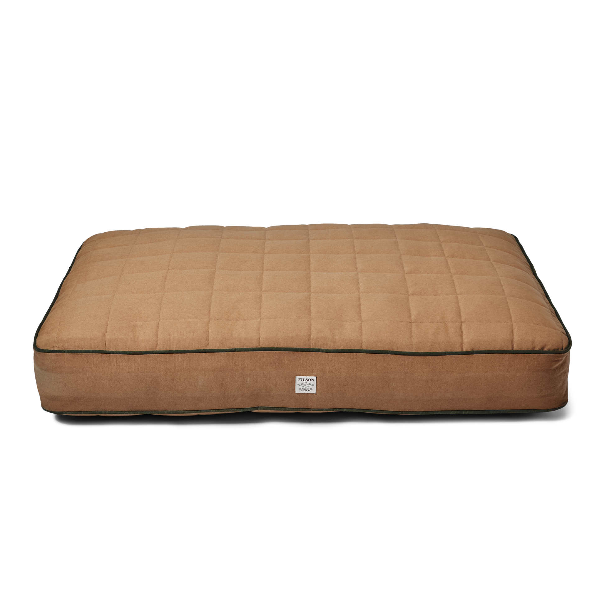 Front-facing image of the Filson Large Dog Bed - Dark Tan