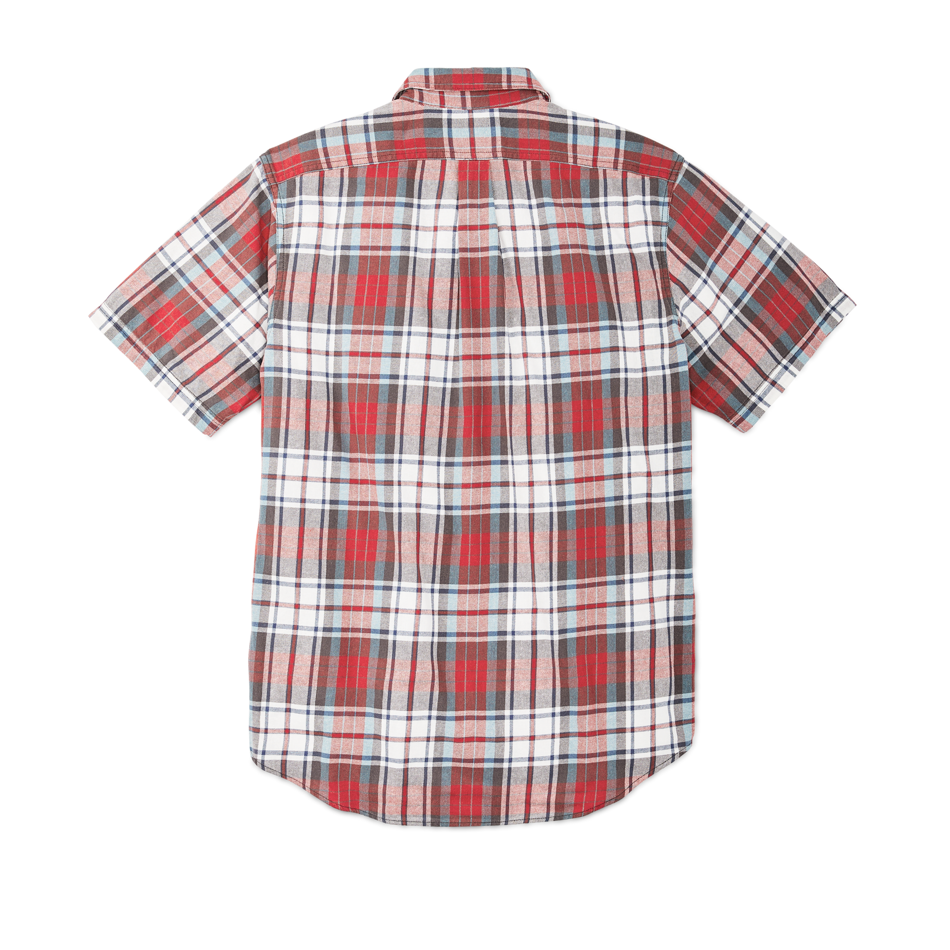 Alternate view of the Filson Short Sleeve Lightweight Alaskan Guide Shirt  - Red / Storm Blue