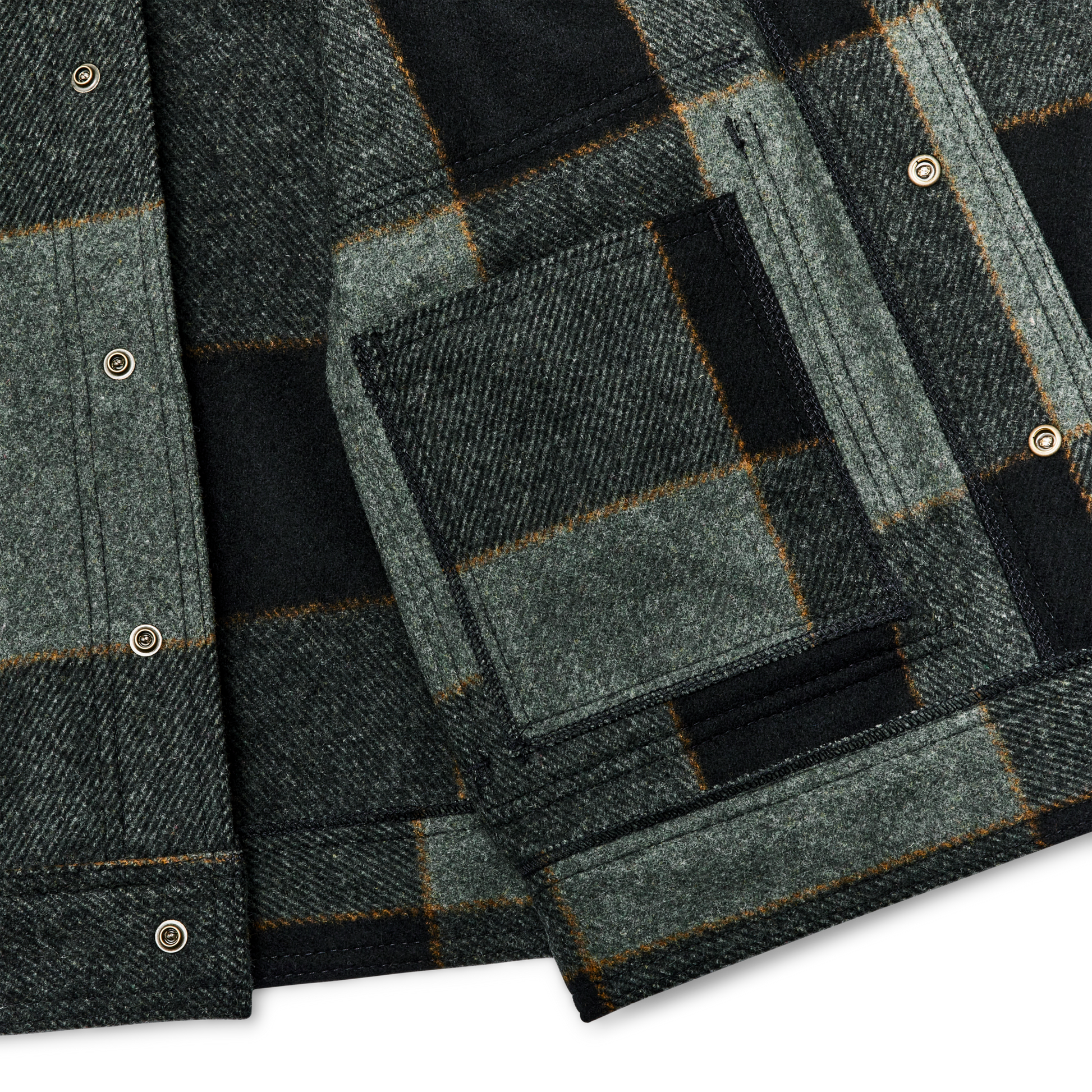 Alternate view of the Filson Mackinaw Wool Work Jacket - Graystone / Black Plaid