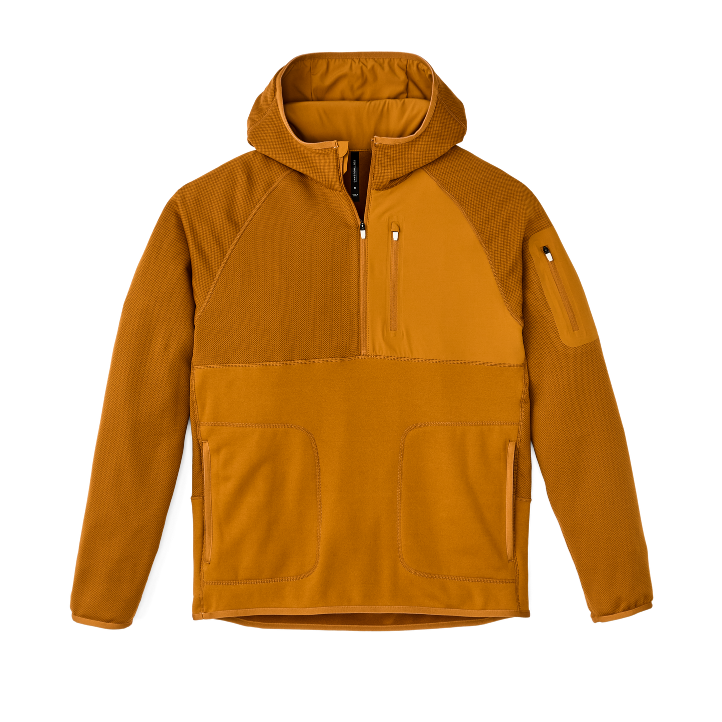 Front-facing image of the Filson Filson X Ten Thousand Tactical Hoodie - Buckthorn Brown