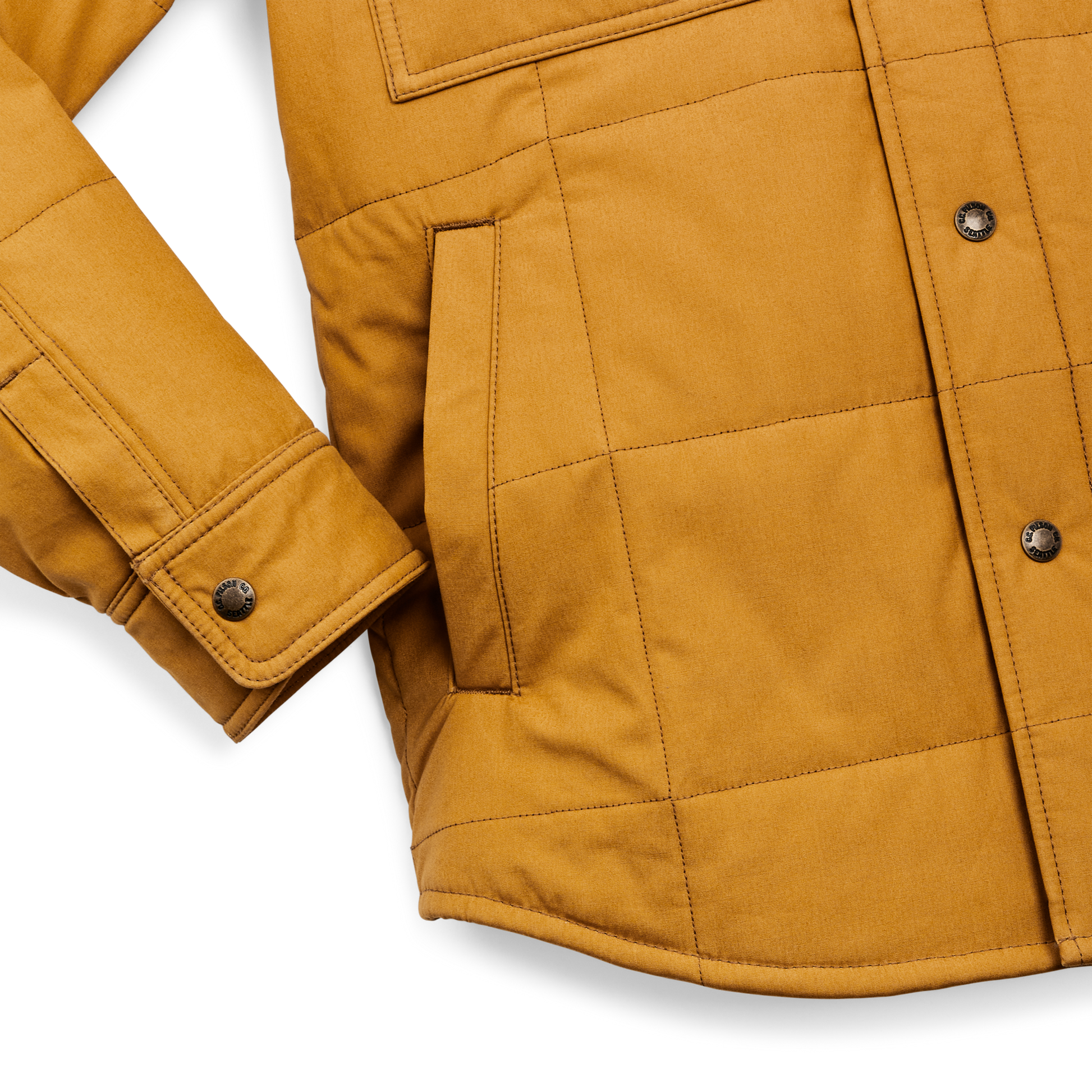 Alternate view of the Filson Cover Cloth Quilted Jac-shirt - Yellow Ochre