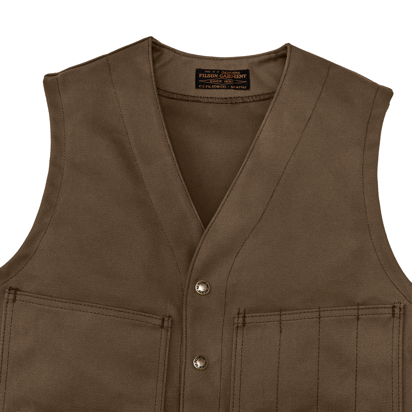 Alternate view of the Filson Rugged Twill Cruiser Vest - Sepia