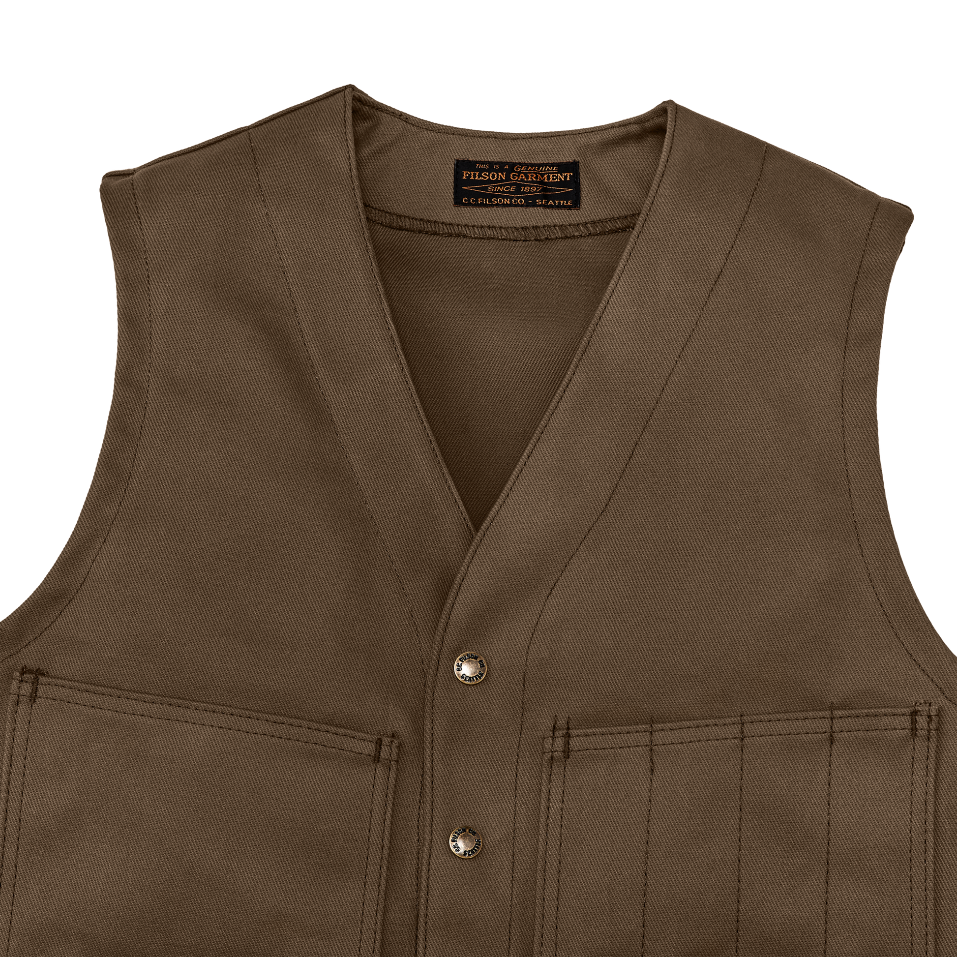 Alternate view of the Filson Rugged Twill Cruiser Vest - Sepia