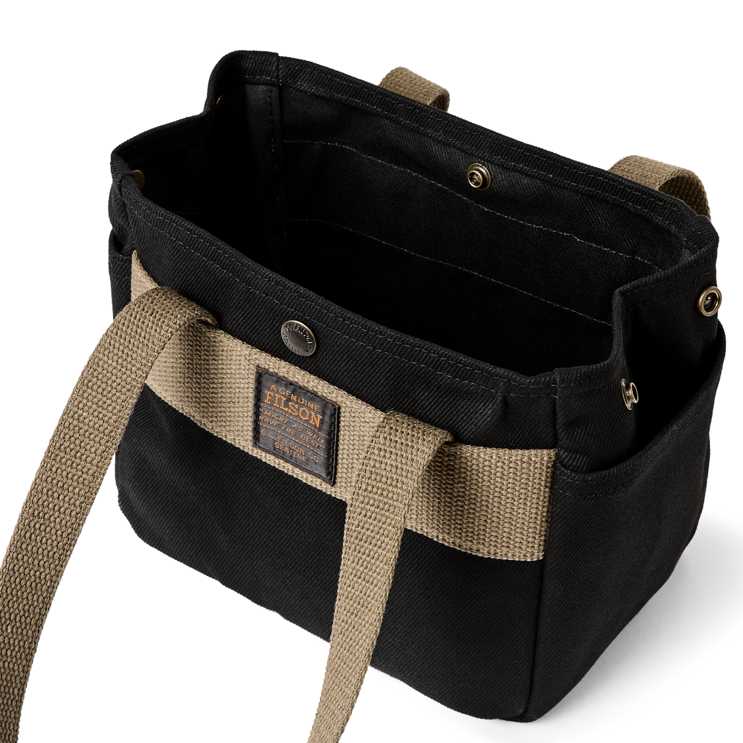 Alternate view of the Filson Rugged Twill Small Open Tote Bag - Black