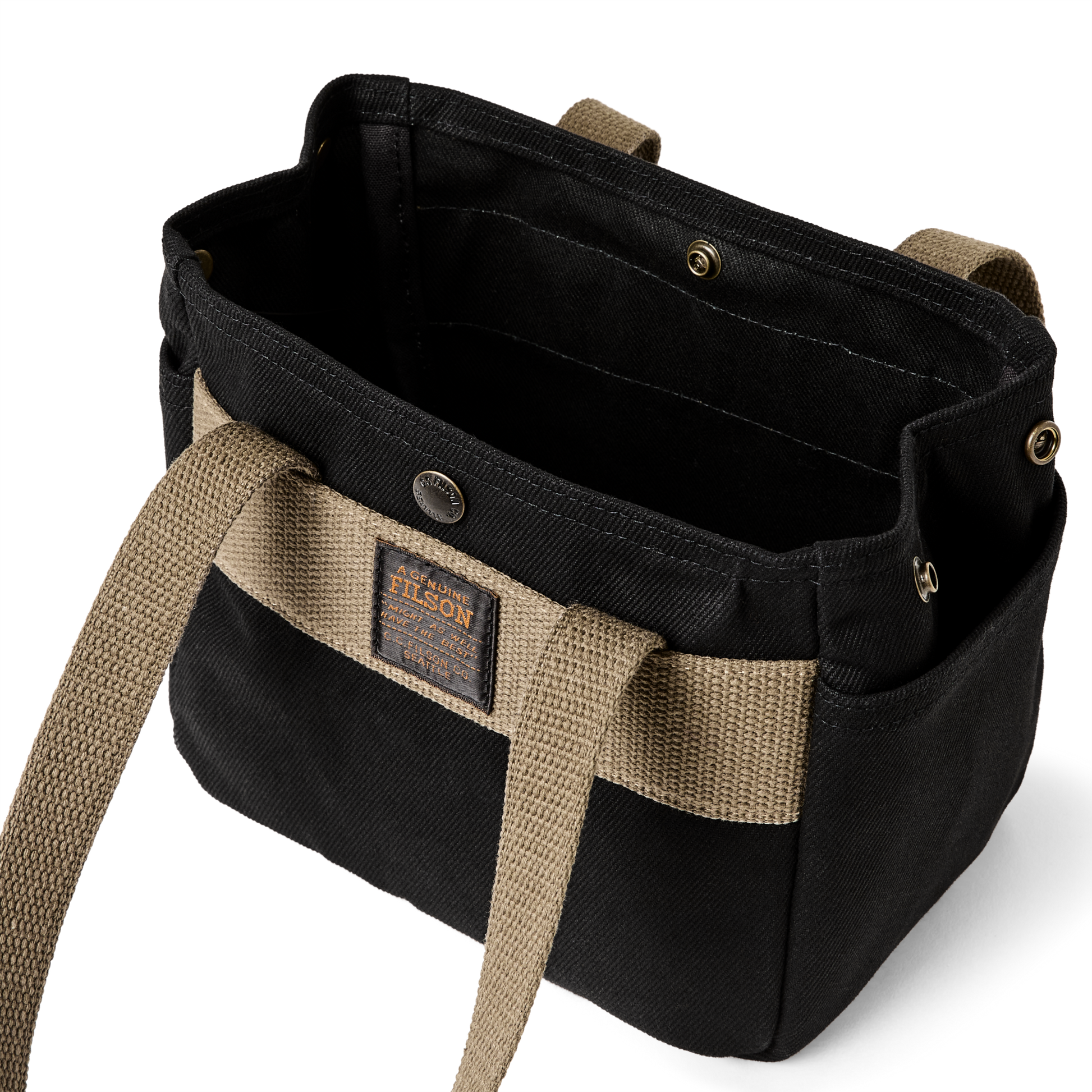 Alternate view of the Filson Rugged Twill Small Open Tote Bag - Black