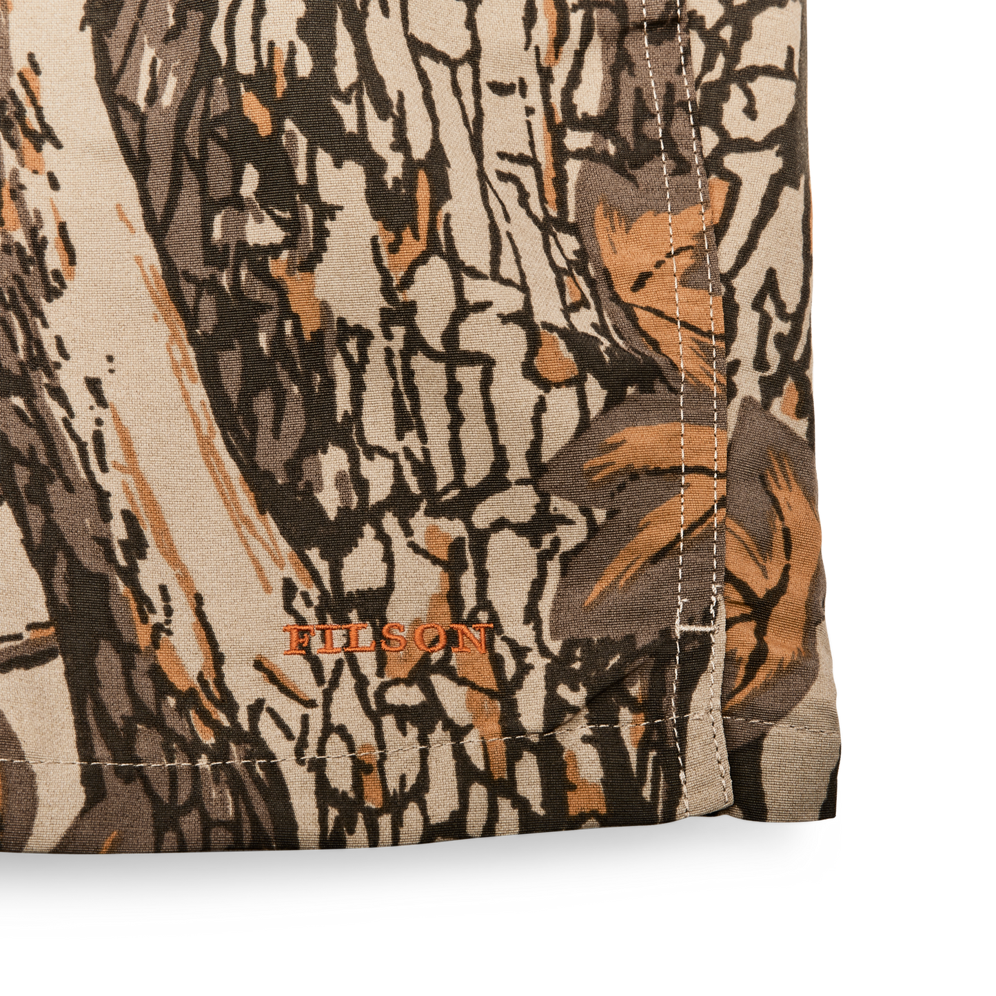 Alternate view of the Filson Cooper Lake Trunks  - Maple Bark Camo / Tan