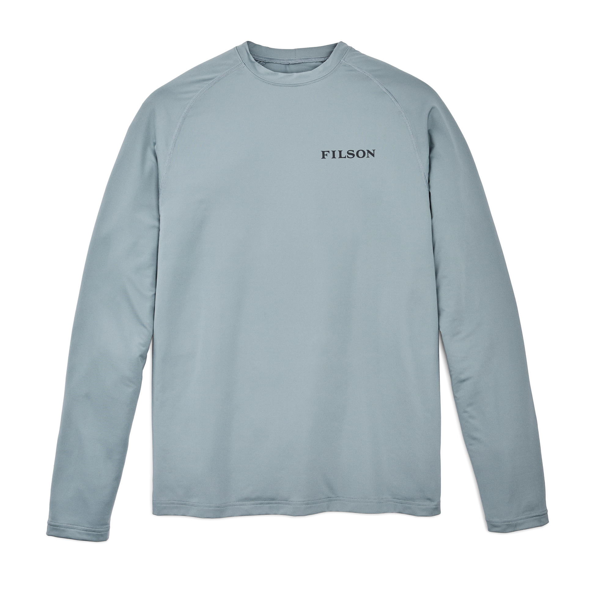 Front-facing image of the Filson Long Sleeve Barrier T-shirt - Lead / Fish