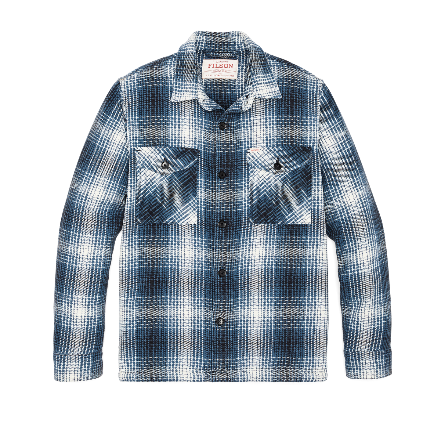 Alternate view of the Filson Deer Island Jac-shirt - Cobalt / Natural Shadow Plaid