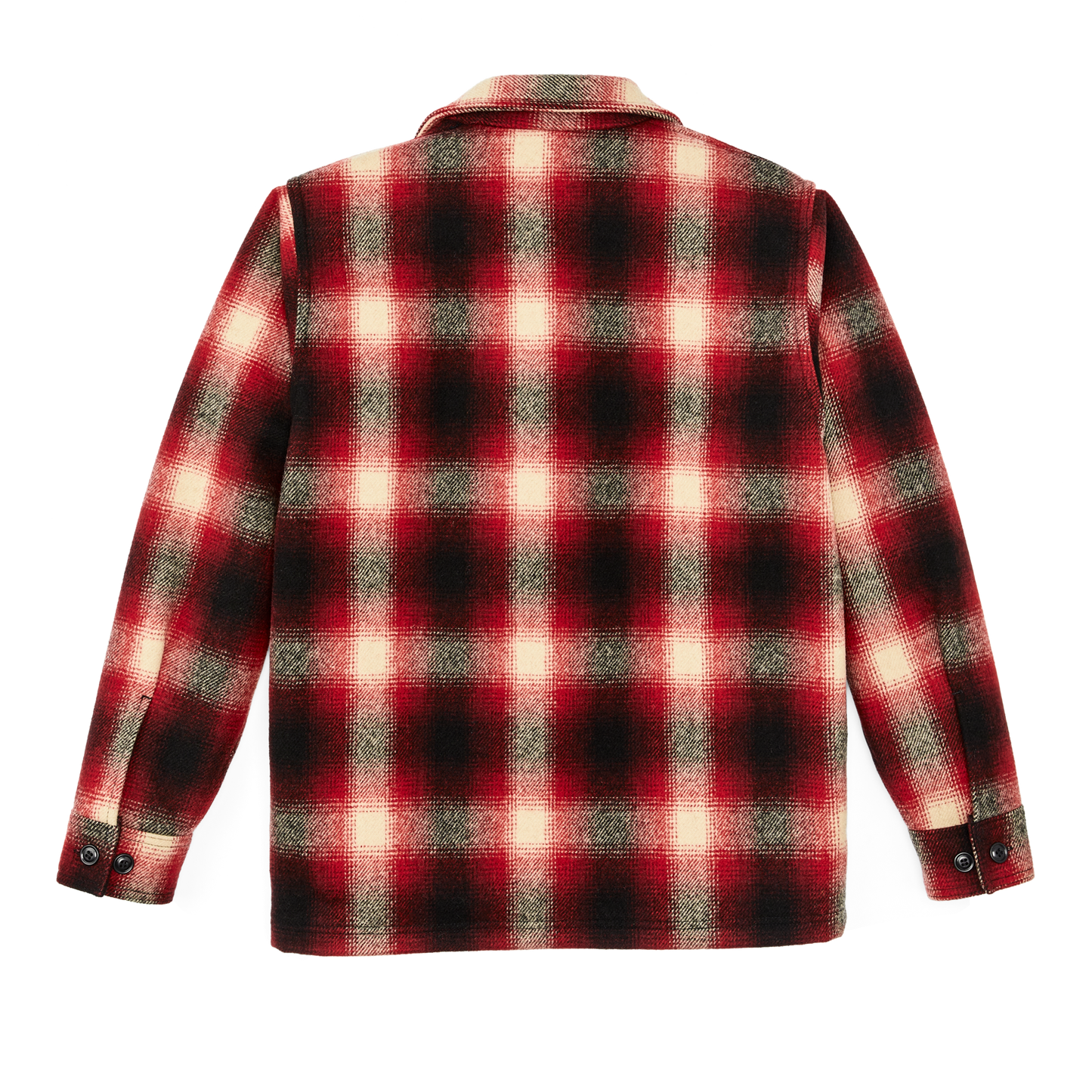 Alternate view of the Filson Mackinaw Wool Jac-shirt - Red / Black Ombre Plaid