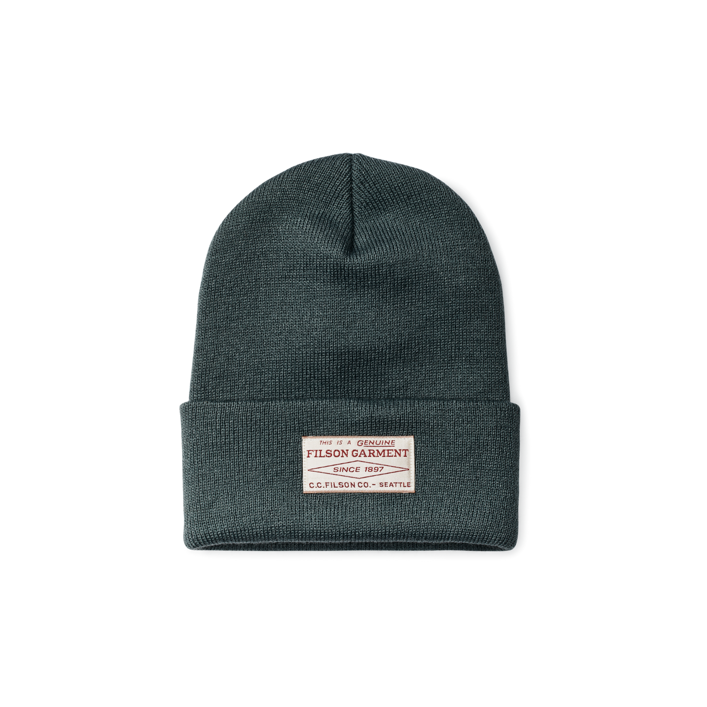 Front-facing image of the Filson Ballard Watch Cap - Balsam Green