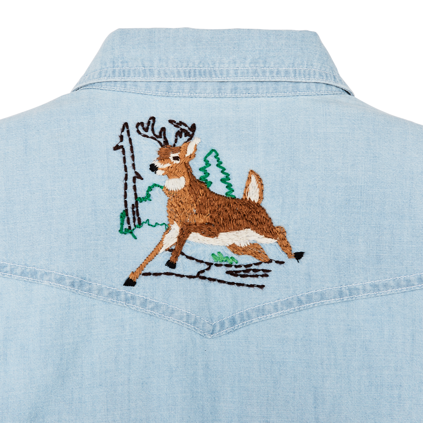 Alternate view of the Filson Women's Embroidered Western Shirt - Light Indigo Chambray