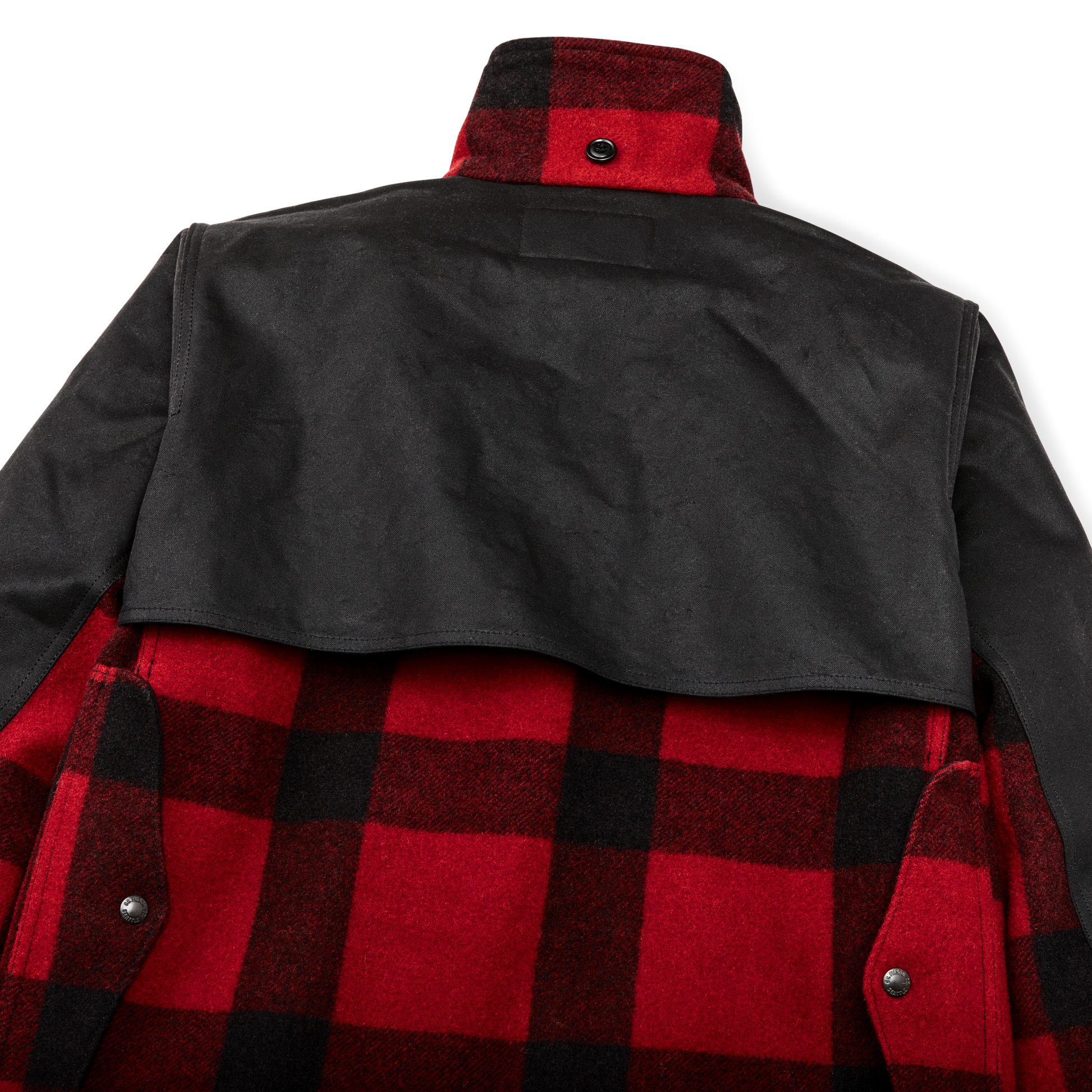 Alternate view of the Filson Mackinaw Wool Double Coat  - Red Black Classic Plaid