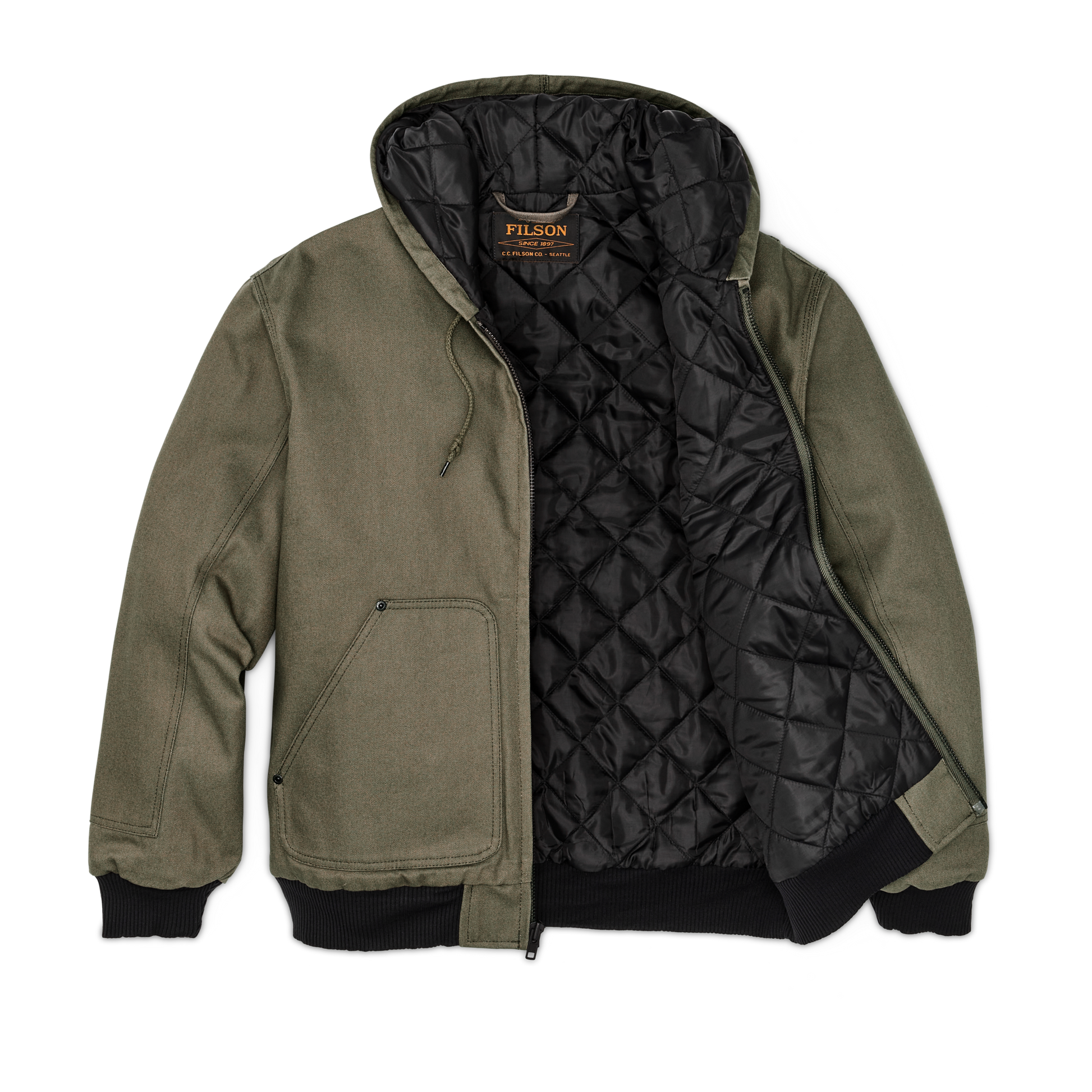 Alternate view of the Filson Worksmith Insulated Bomber Jacket - Tarmac