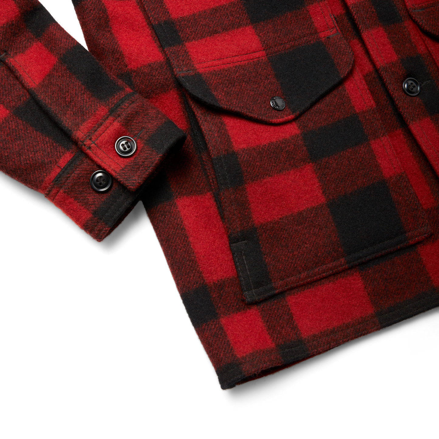 Alternate view of the Filson Mackinaw Wool Cruiser Jacket - Red/black Plaid