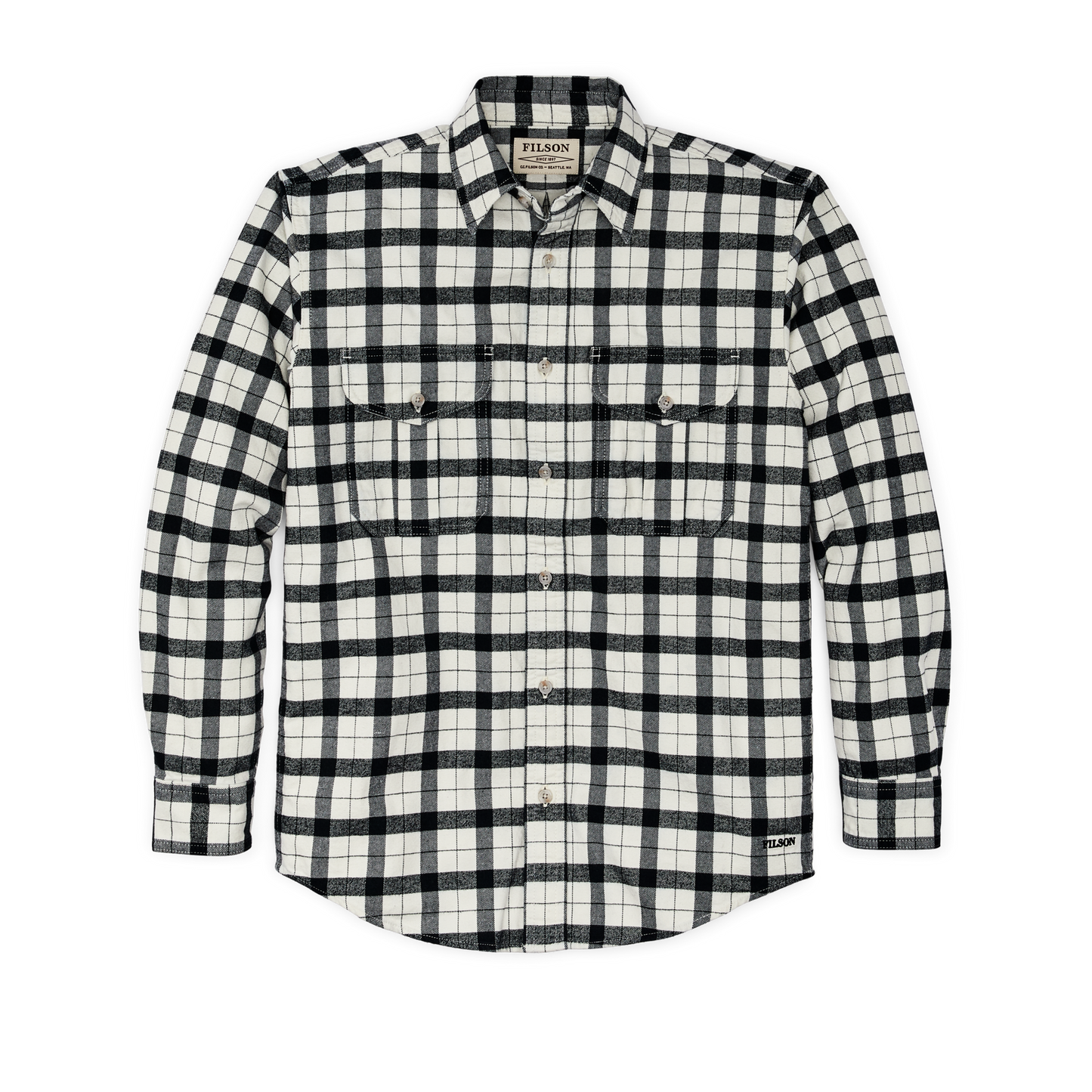 Front-facing image of the Filson Alaskan Guide Shirt - Black