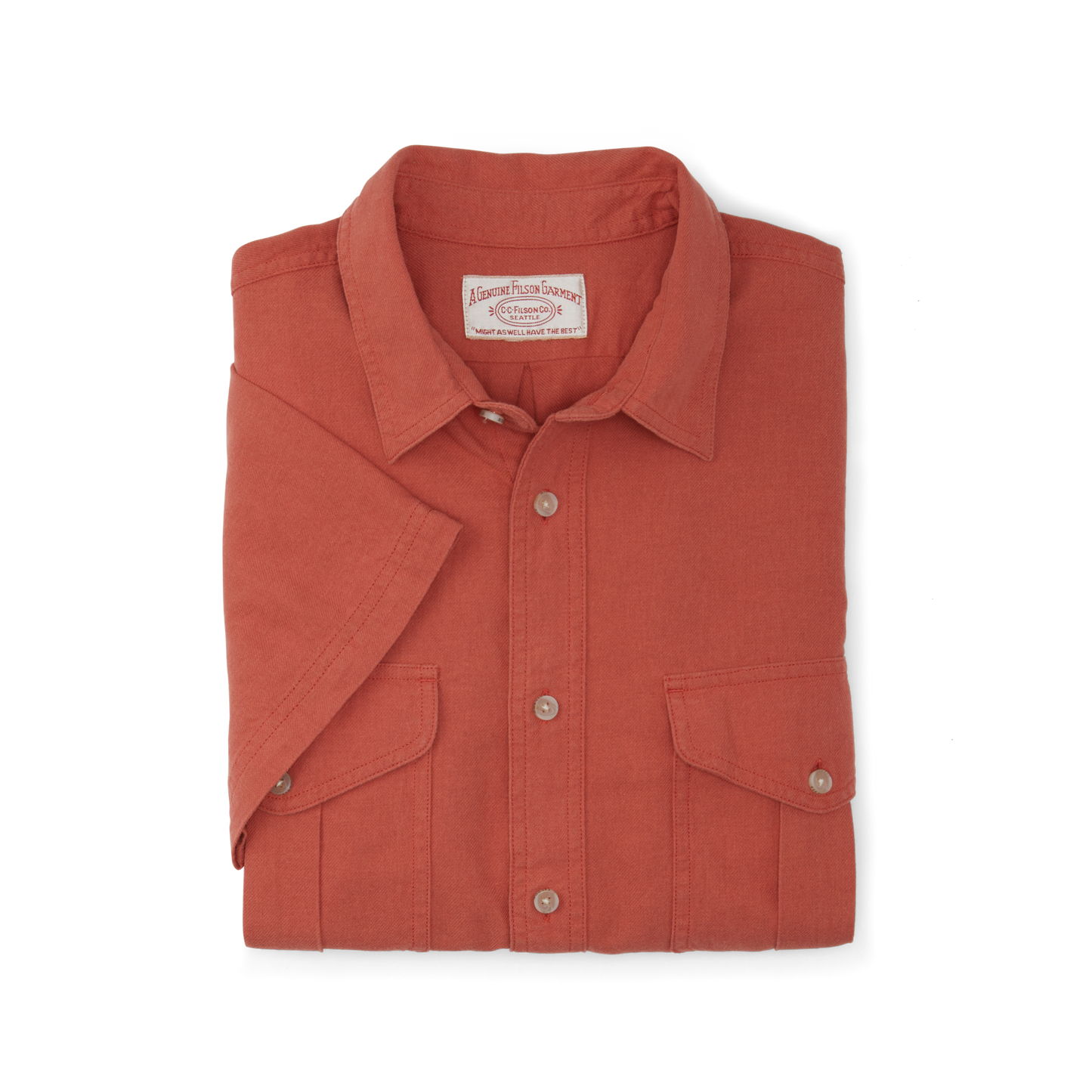 Alternate view of the Filson Short Sleeve Lightweight Alaskan Guide Shirt  - Cedar Red