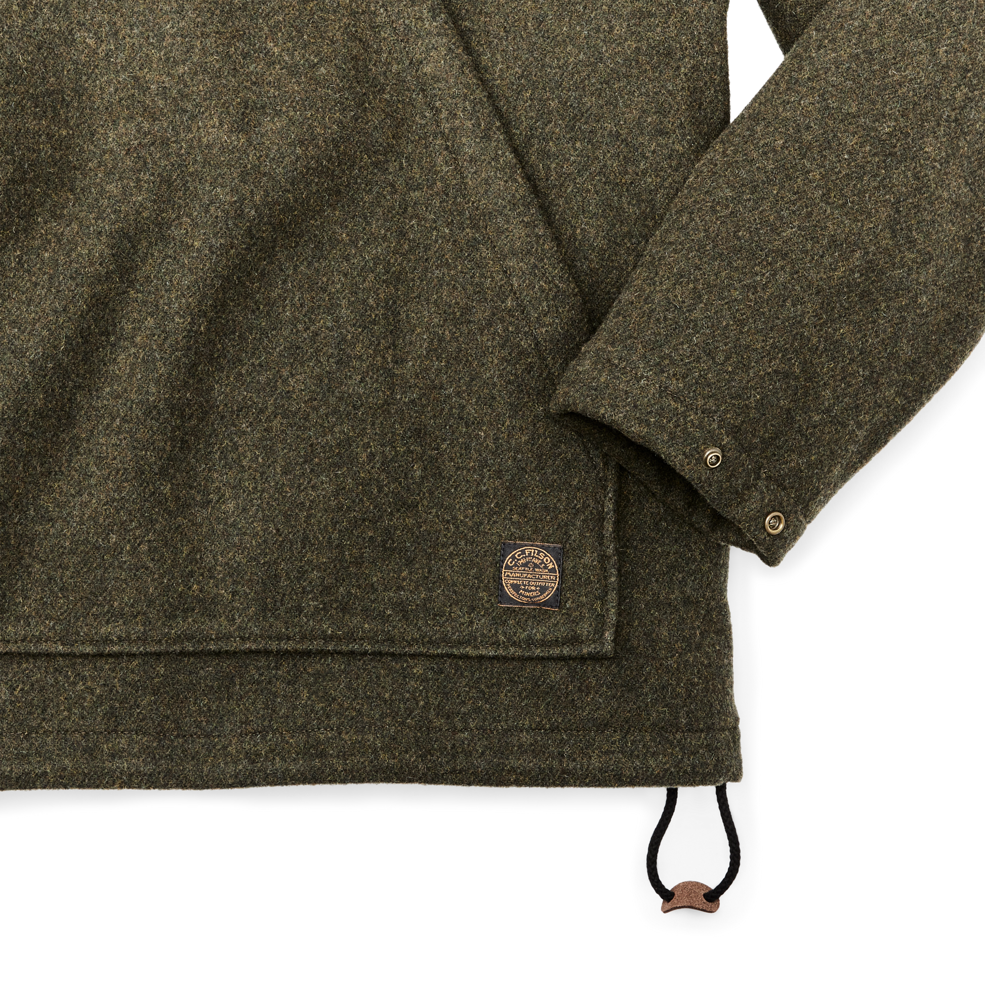 Alternate view of the Filson Mackinaw Wool Anorak - Forest Green