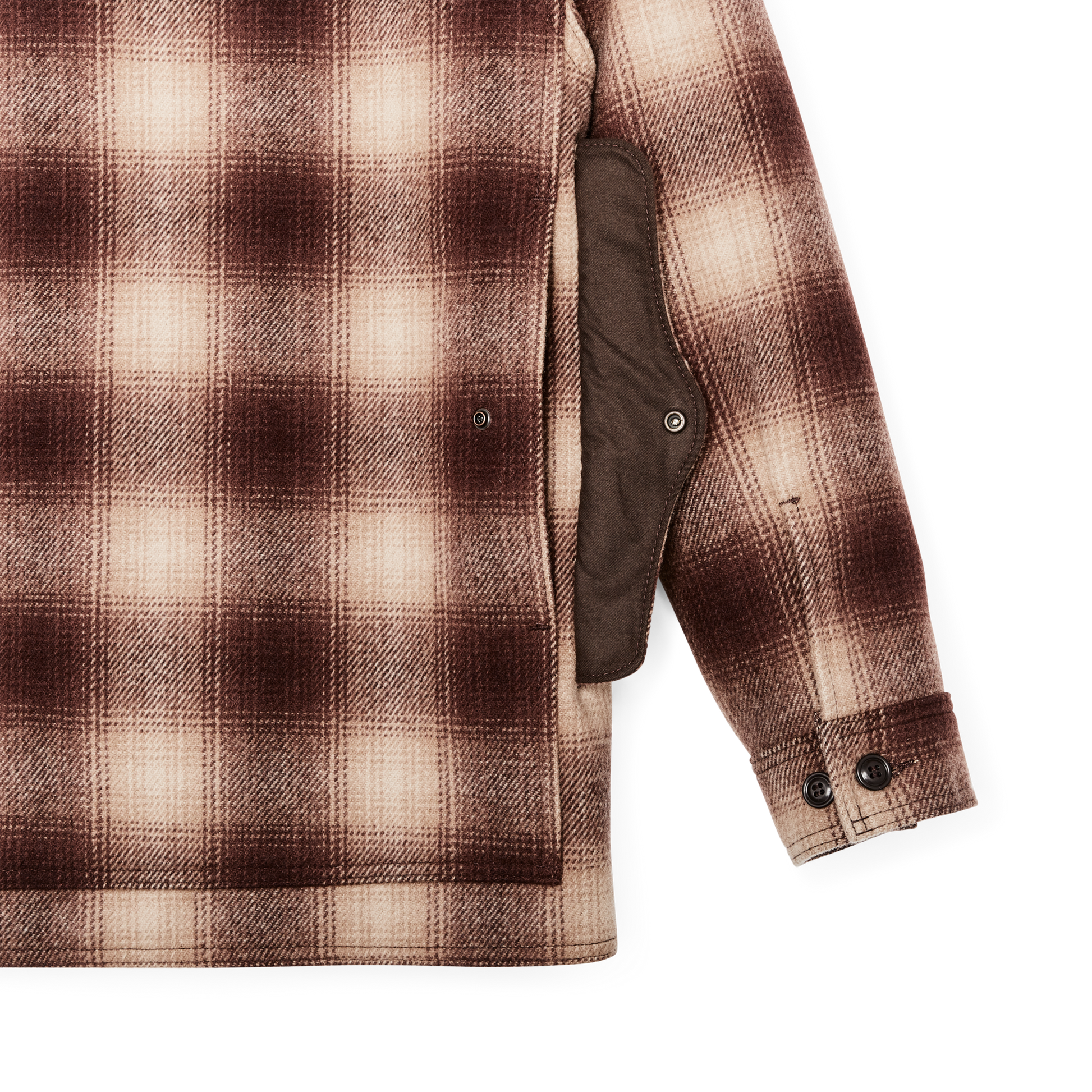 Alternate view of the Filson Mackinaw Wool Cruiser Jacket - Brown / Tan Ombre