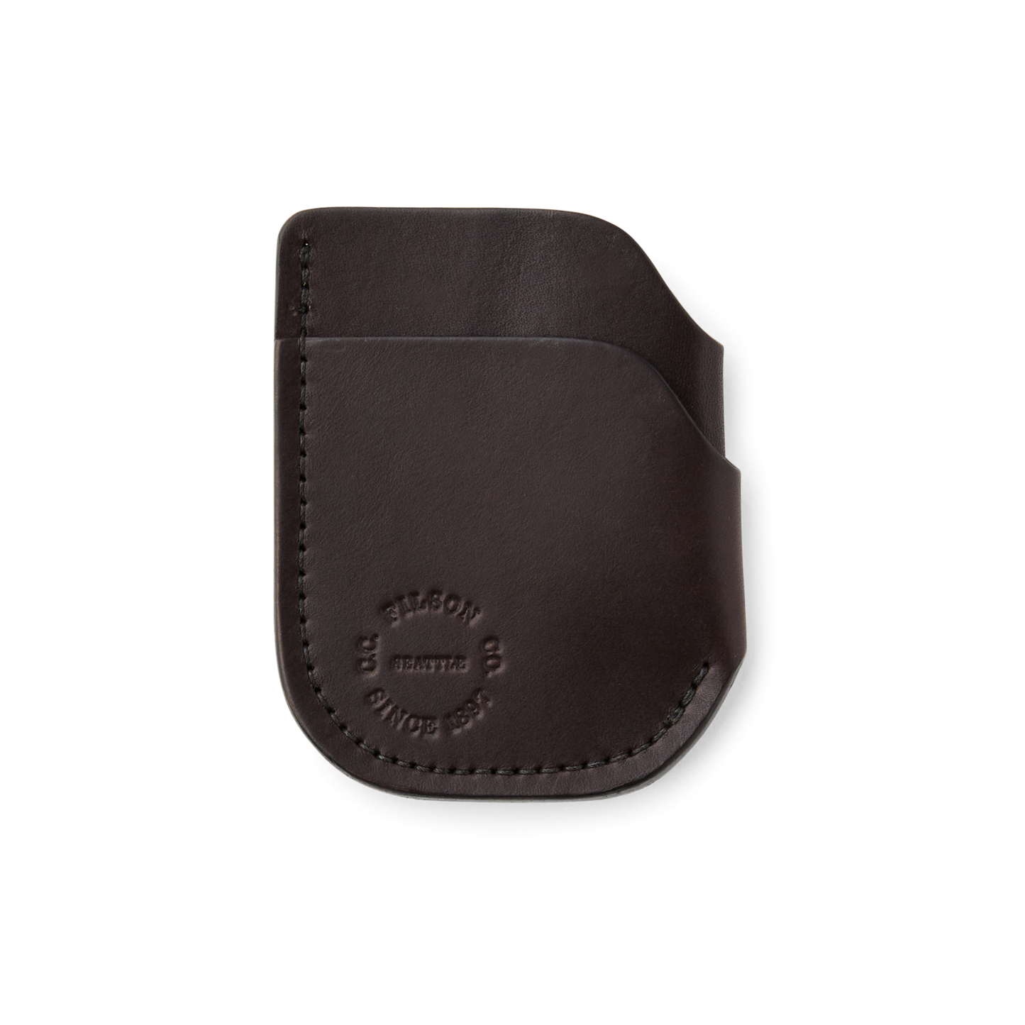 Front-facing image of the Filson Bridle Leather Front Pocket Cash & Card Case - Brown Leather