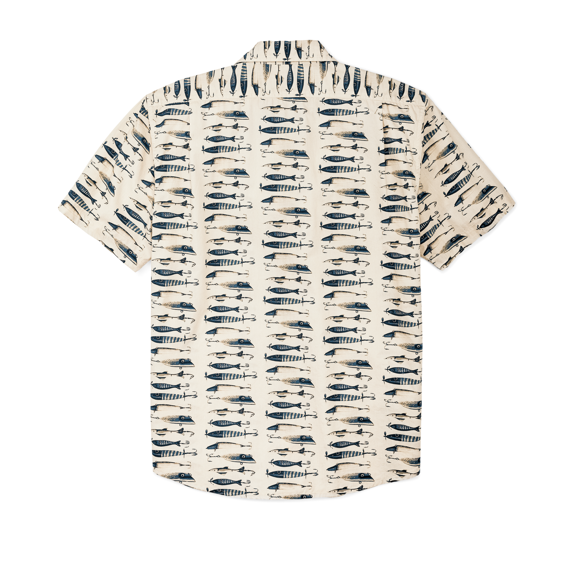 Alternate view of the Filson Filson's Washed Short Sleeve Feather Cloth Shirt - Natural / Lures