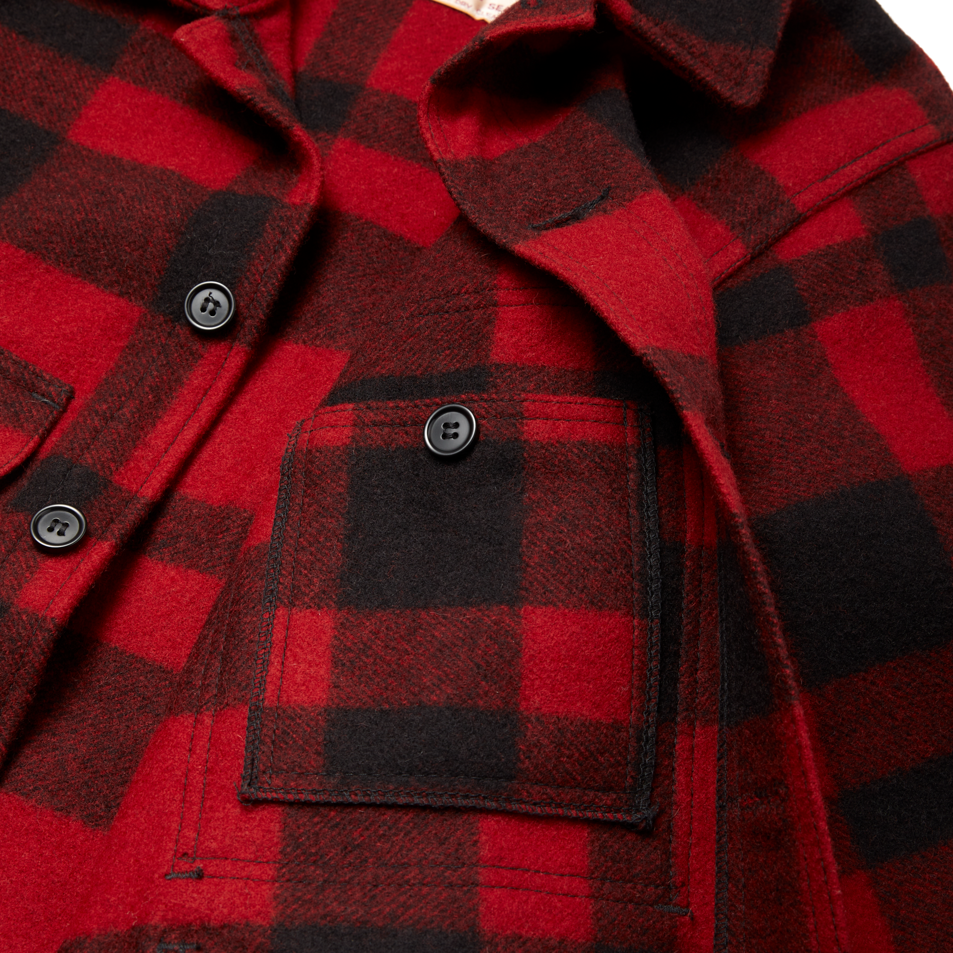 Alternate view of the Filson Mackinaw Wool Cruiser Jacket - Red/black Plaid