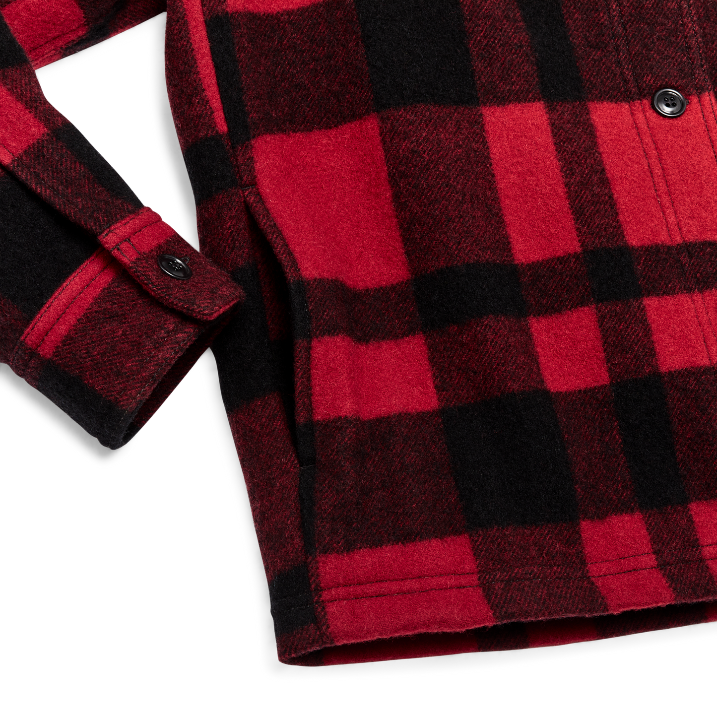 Alternate view of the Filson Women's Wool Overshirt - Red / Black Plaid