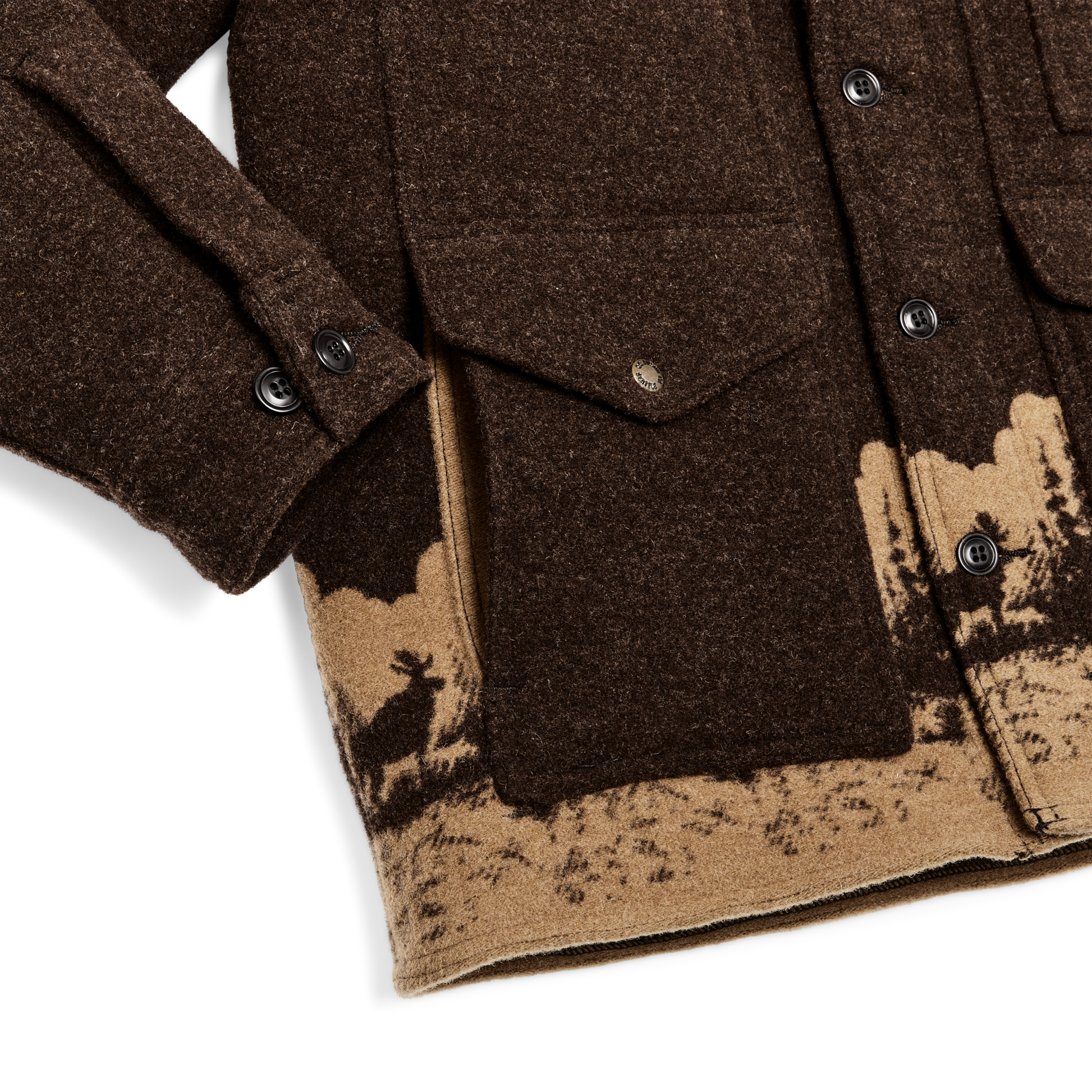 Alternate view of the Filson Jacquard Wool Cruiser - Brown / Khaki Moose