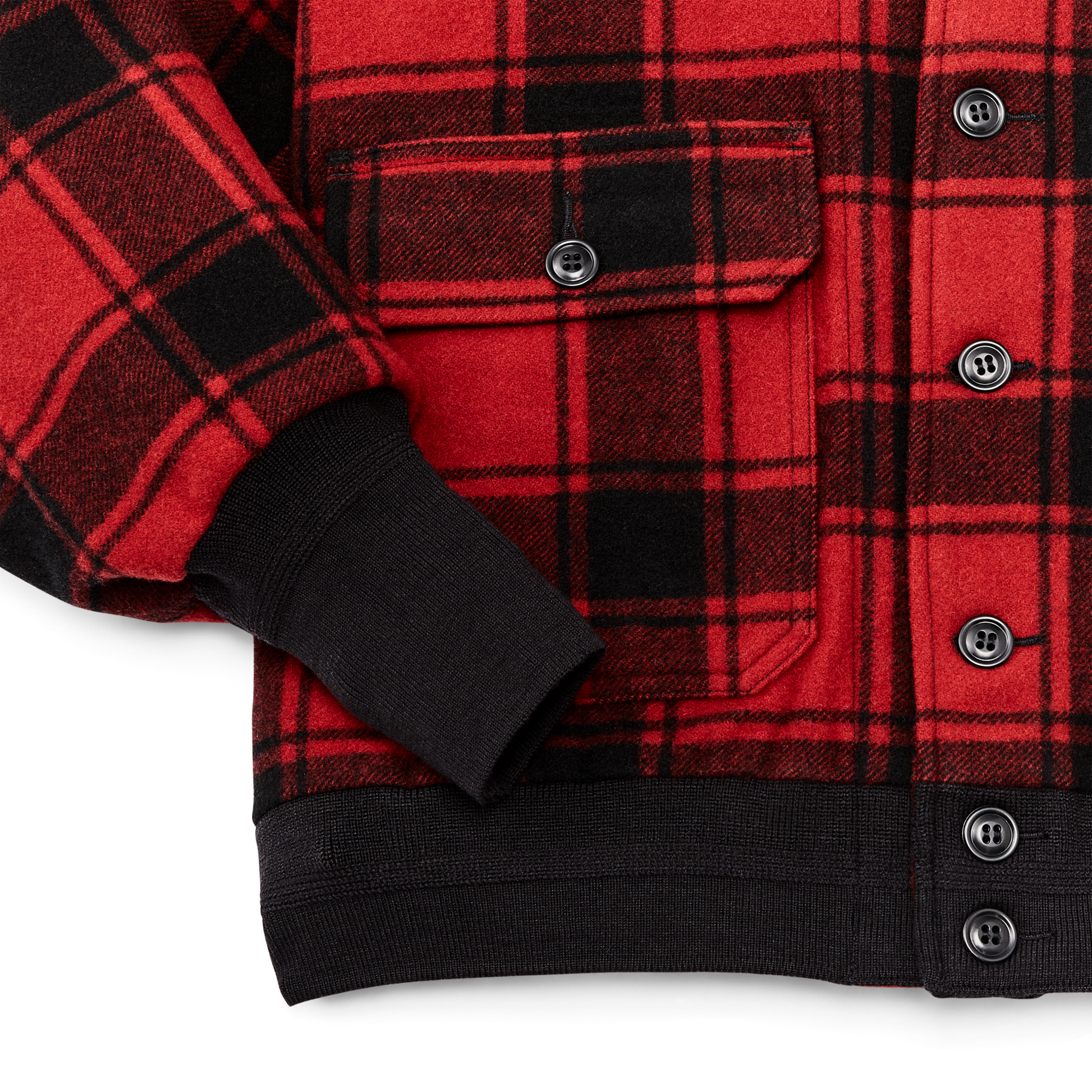 Alternate view of the Filson Ccc Wool Bomber - Red Black Plaid