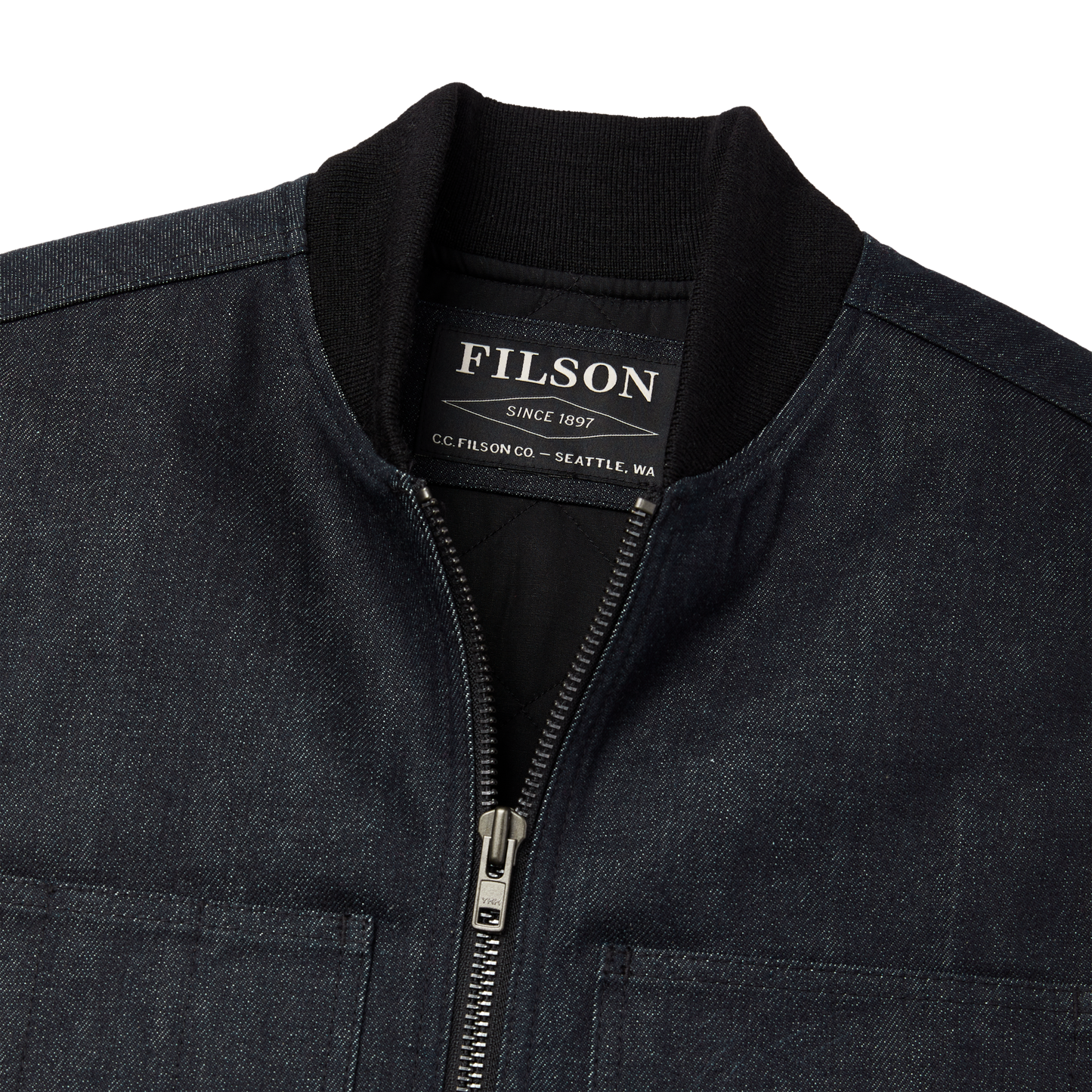 Alternate view of the Filson Denim Insulated Work Vest - Raw Indigo