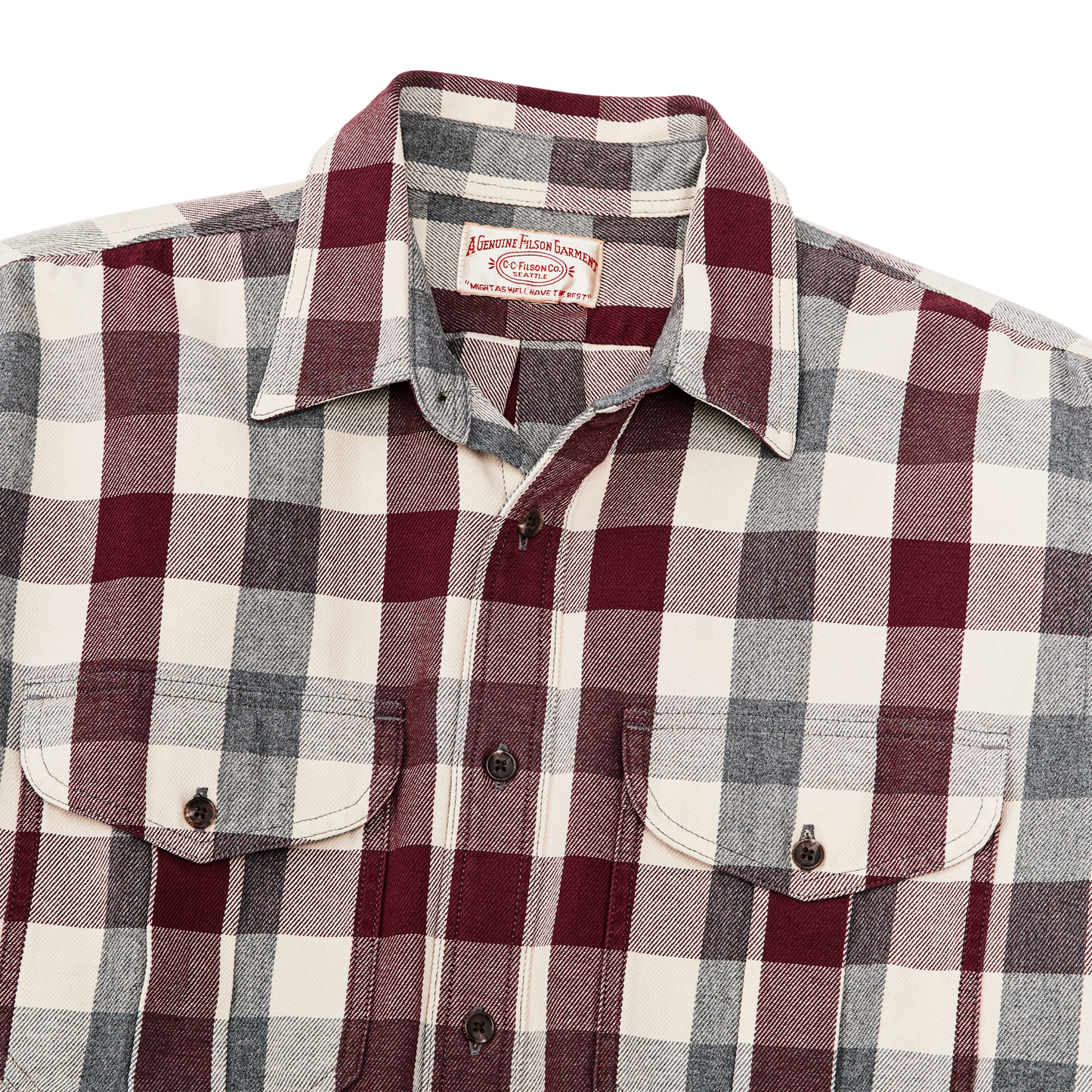 Alternate view of the Filson Vintage Wash Alaskan Guide Shirt - Sequoia / Heather Gray